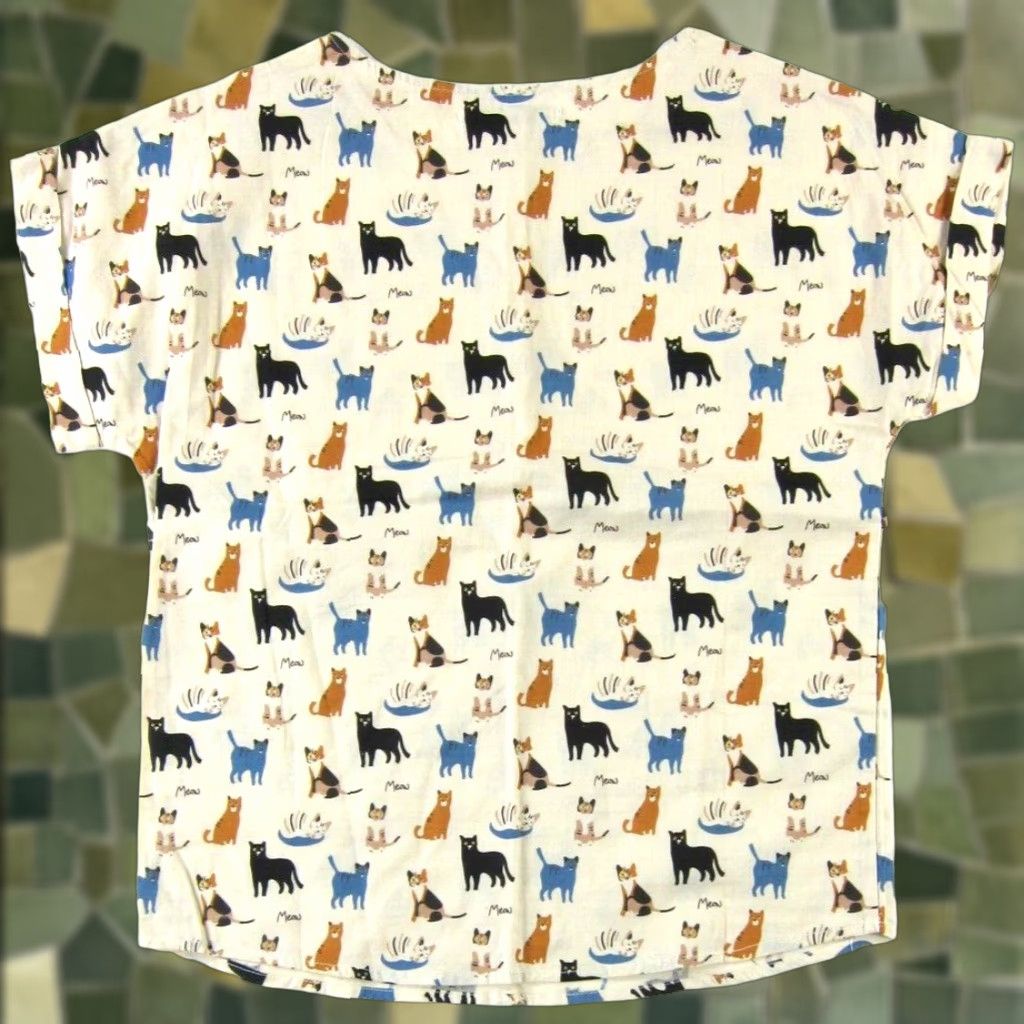 Vintage NWT SM Wardrobe Blouse Tunic 100% Cotton Ivory Cat Meow Shirt Medium Womens Size M / US 6-8 / IT 42-44 - 1 Thumbnail