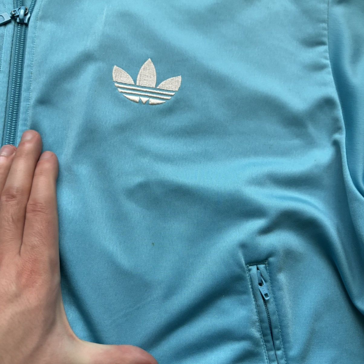 Adidas Vintage 00’s Y2K Adidas Track Jacket Light blue Size US L / EU 52-54 / 3 - 8 Thumbnail