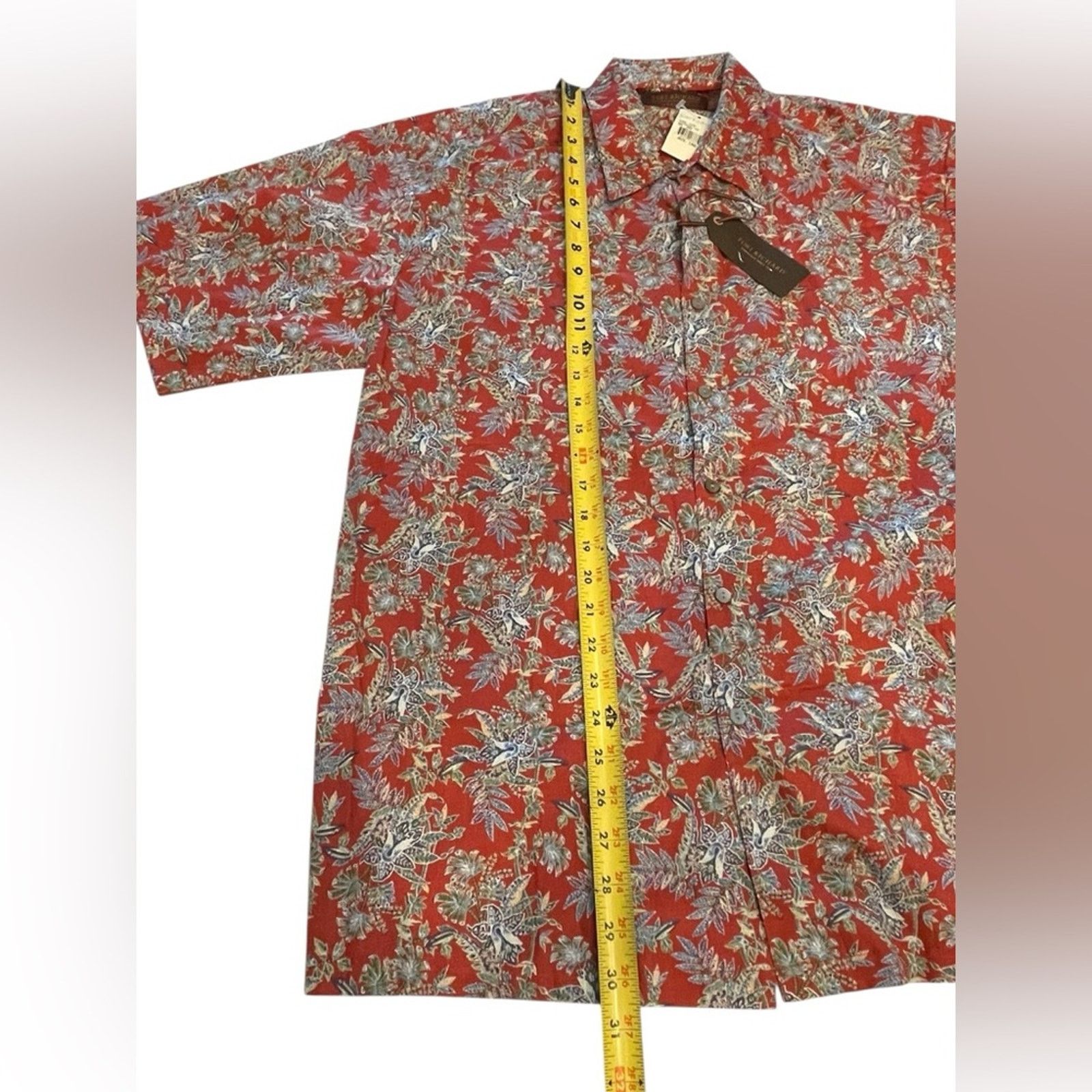 Tori Richard Tori Richard Men`s Red Floral Hawaiian Lawn Shirt :L NWT Size US L / EU 52-54 / 3 - 5 Thumbnail