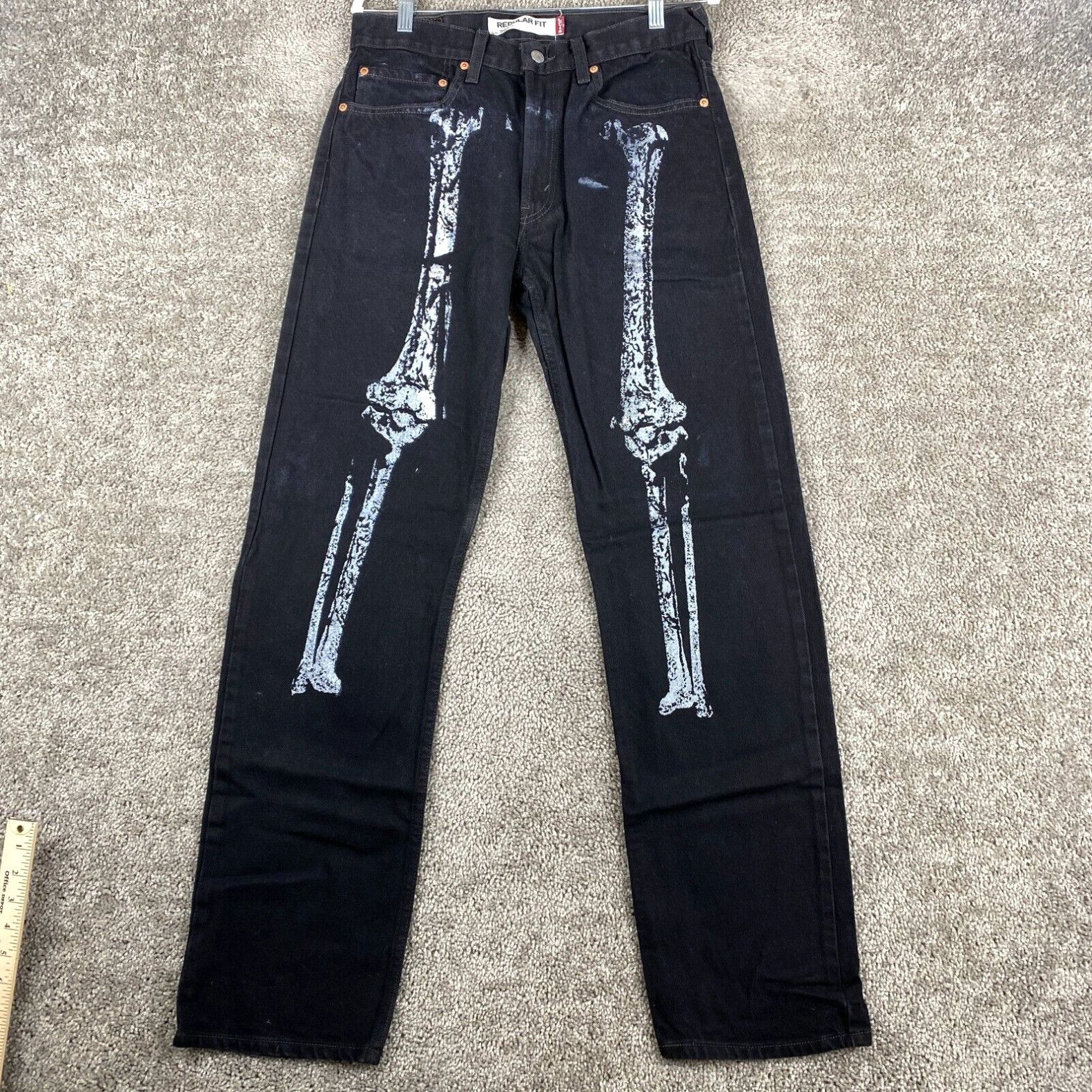 Levi's Levi's 505 Regular Fit Straight Jeans Men's Size W32xL34 Black Bone Print Size US 32 / EU 48 - 1 Preview