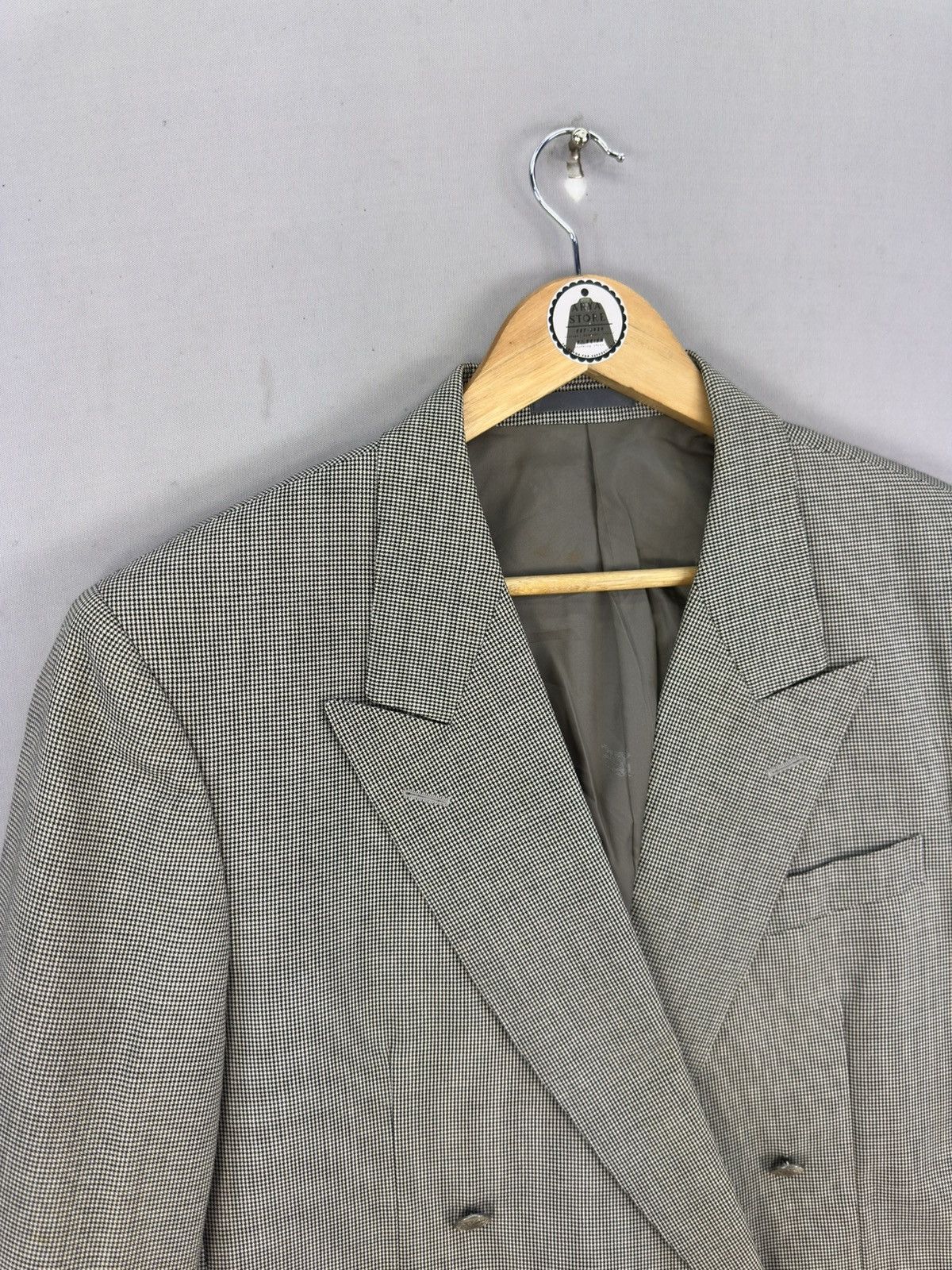 Burberry Vintage Burberrys Houndstooth Silk & Kid Mohair Coat Jacket Size US L / EU 52-54 / 3 - 2 Thumbnail