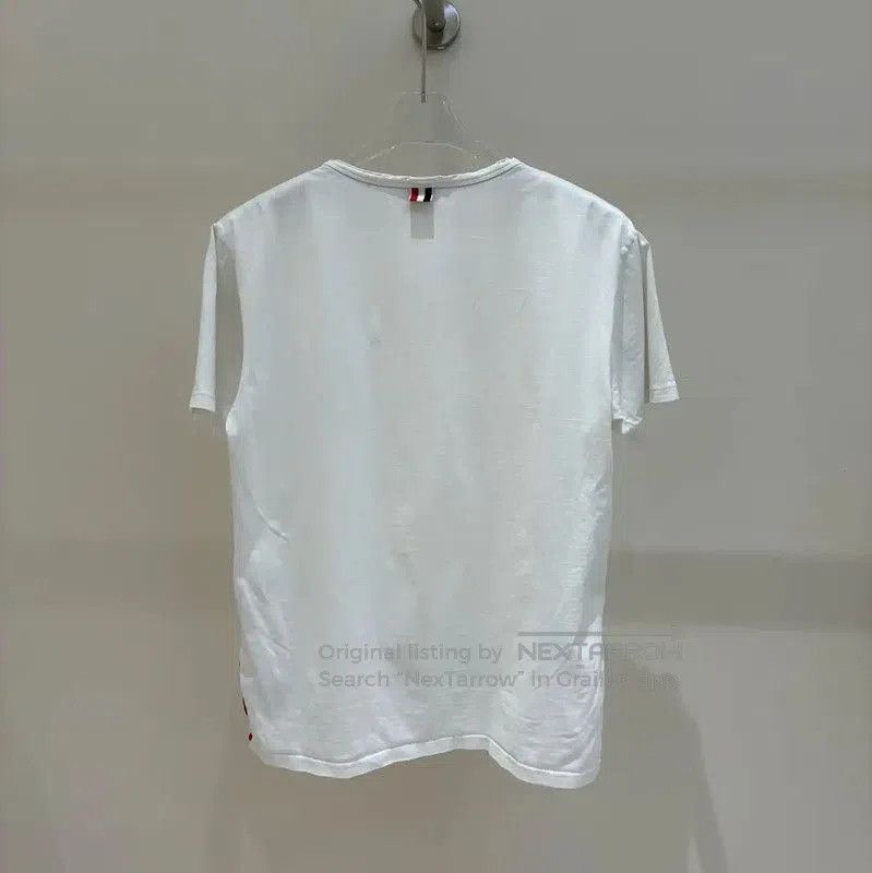 Thom Browne Thom Browne White Striped Short Sleeve T-Shirt . Size US L / EU 52-54 / 3 - 2 Thumbnail