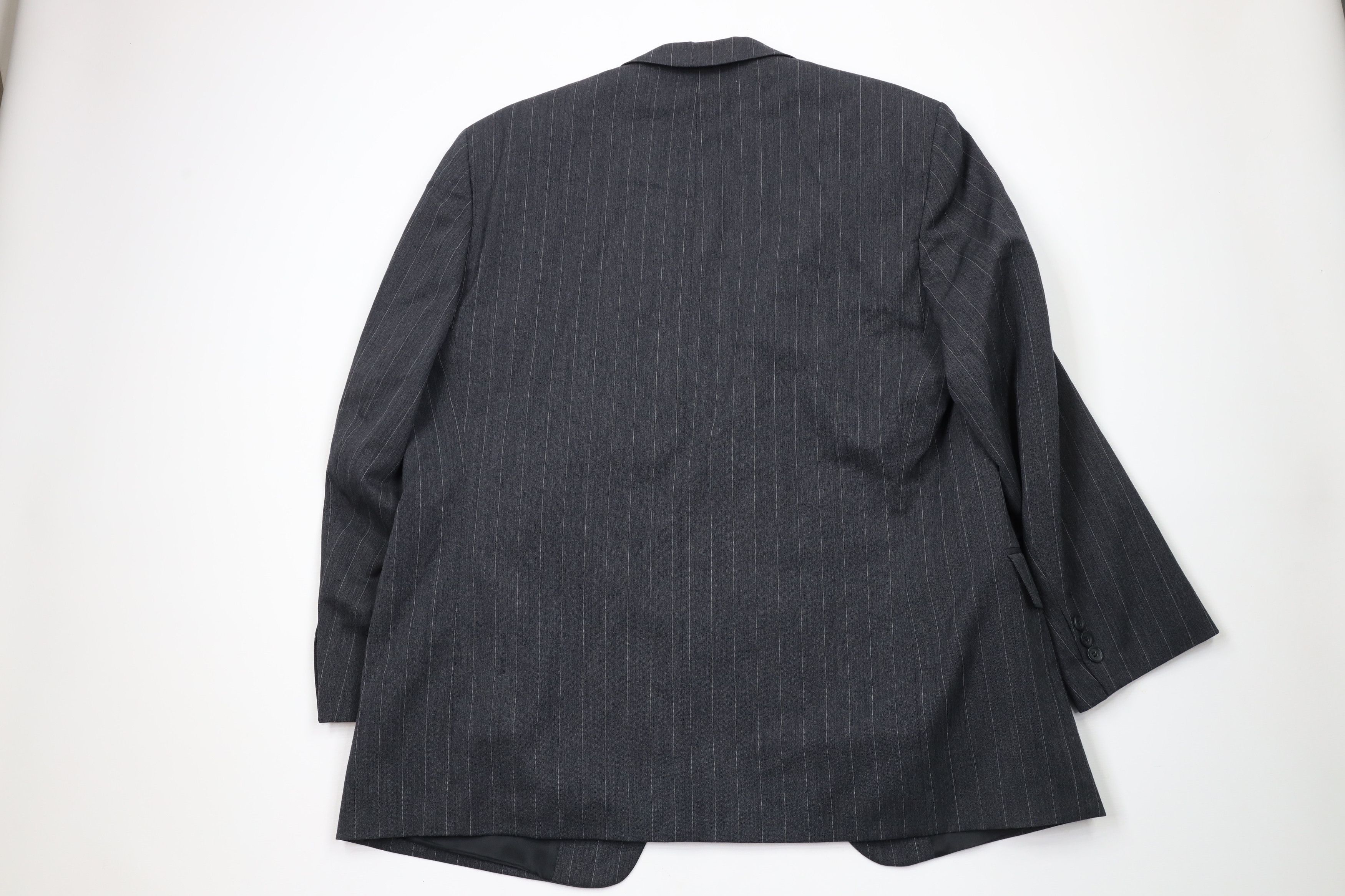 Vintage Vintage 90s Streetwear 2 Piece Striped Wool Suit Wedding Size 44R - 7 Thumbnail