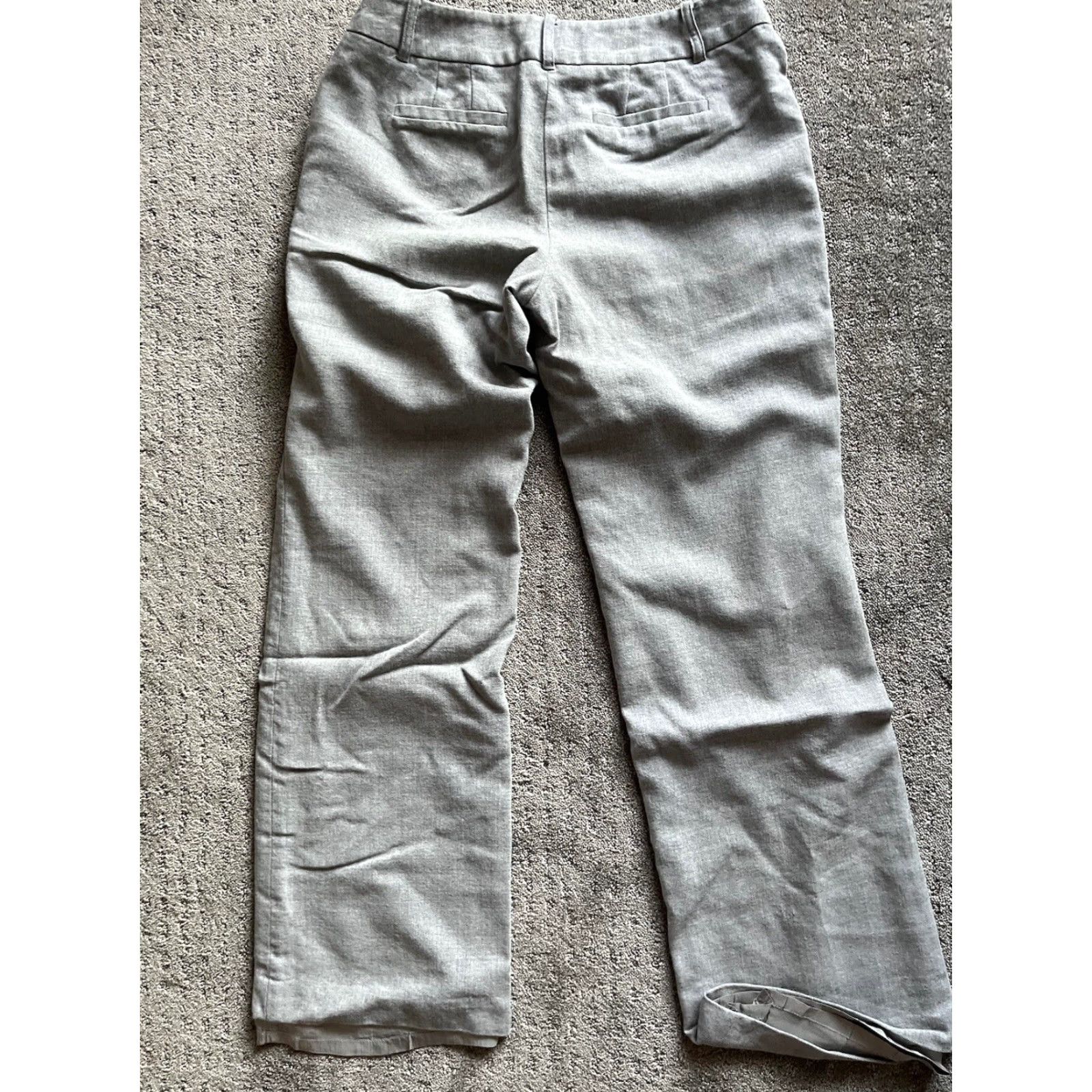 Ann Taylor ANN TAYLOR LOFT Womens Wide Leg Dress Pants Gray Wool Lined Size 8 Classic Fit Size 33" - 4 Thumbnail