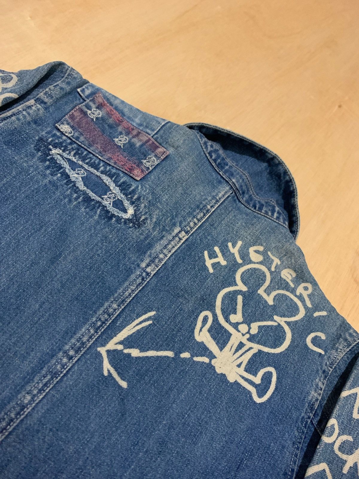 Hysteric Glamour × Japanese Brand Vintage Hysteric Glamour Distressed Denim Jakcet Size ONE SIZE - 7 Thumbnail