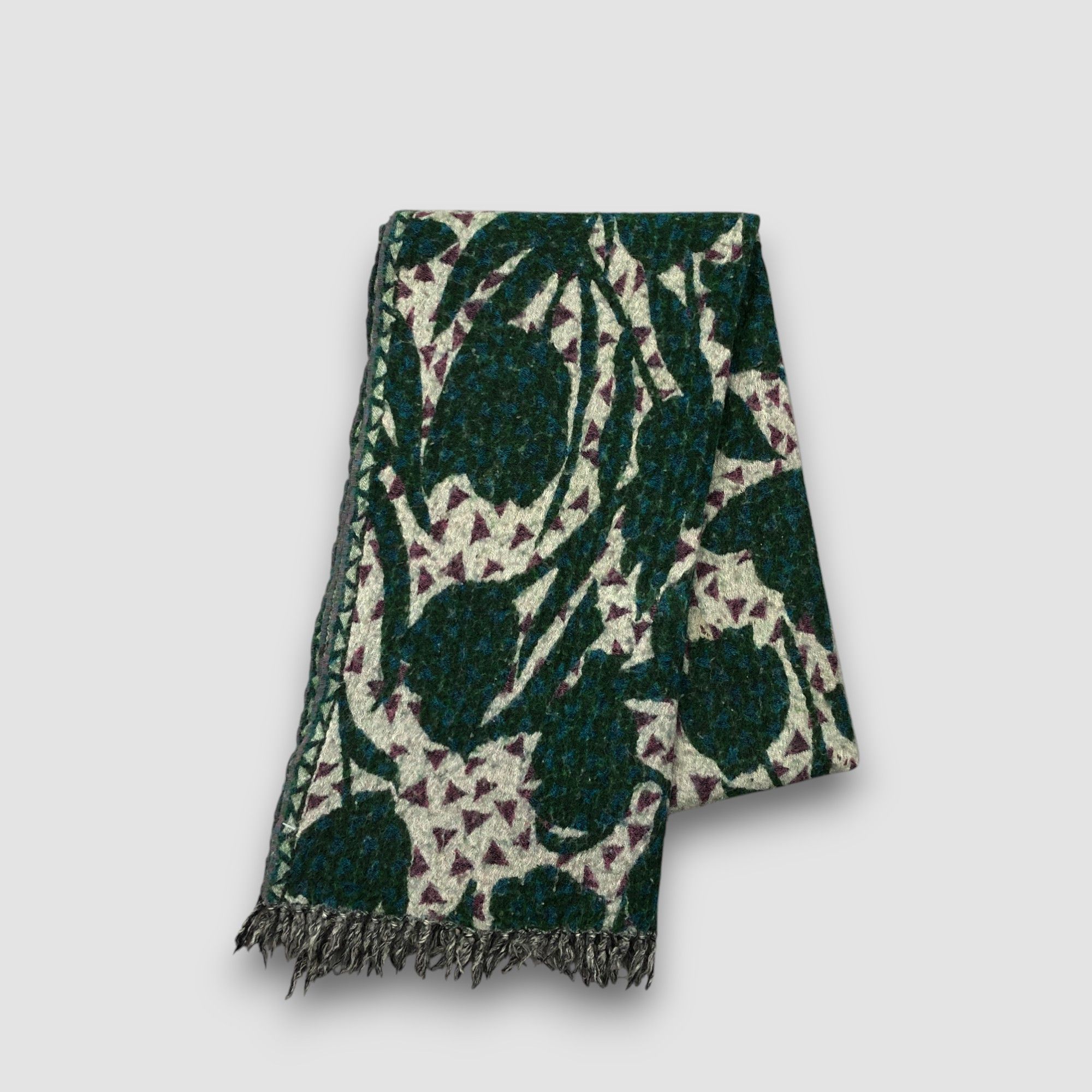Japanese Brand Vintage Jago Scarf Muffler Abstract Artwork Wool Scarves Size ONE SIZE - 3 Thumbnail