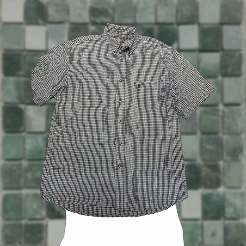 Vintage Kights Sports Wear Button Down Shirt Mens Small Blue Plaid Short Sleeve Pocket Shirt Size US S / EU 44-46 / 1 - 1 Thumbnail
