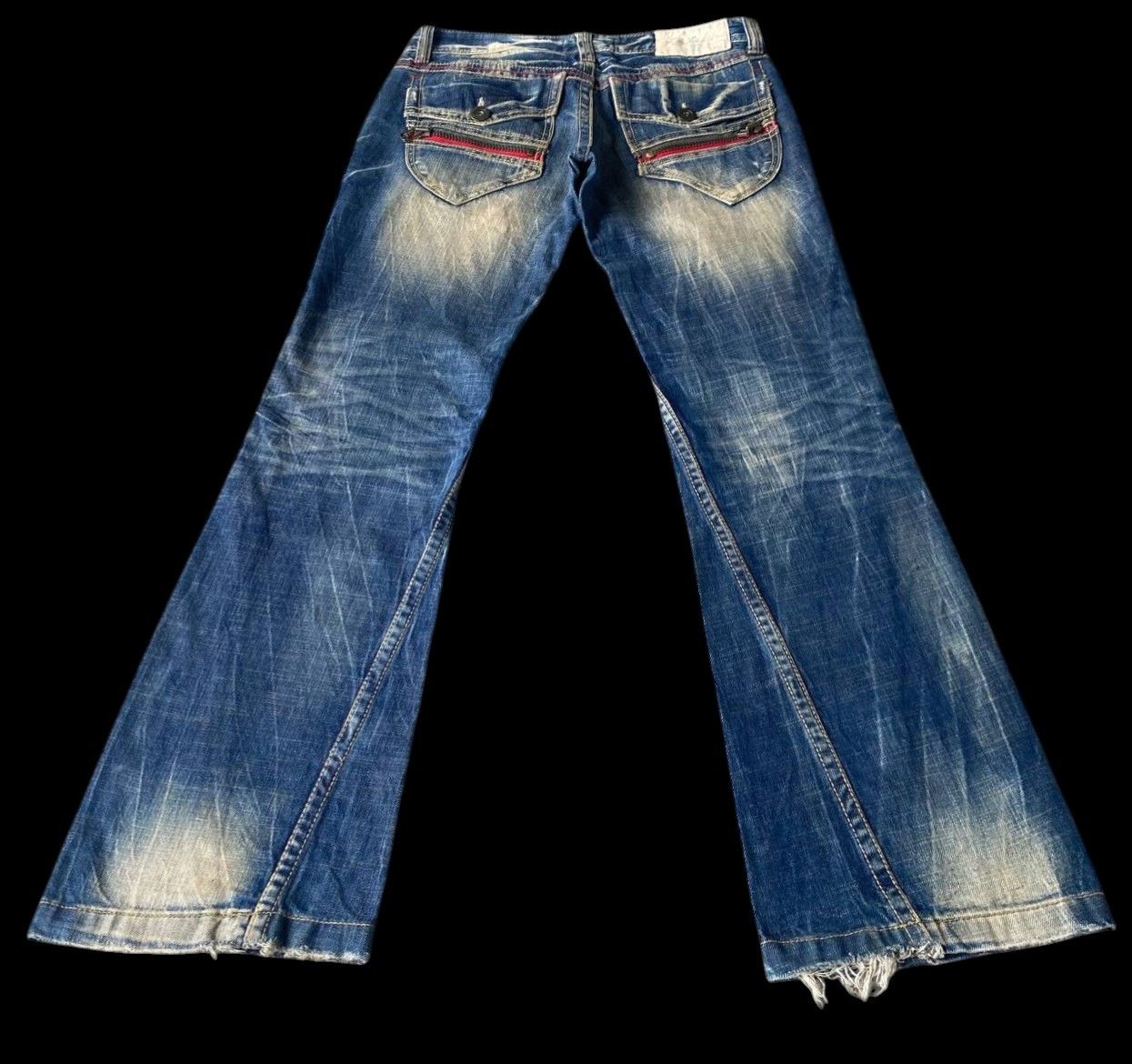 Japanese Brand VINTAGE LOLITA FLARED MUD-WASH RUSTY CLAWMARKS TWISTED SEAM Size US 29 - 9 Thumbnail