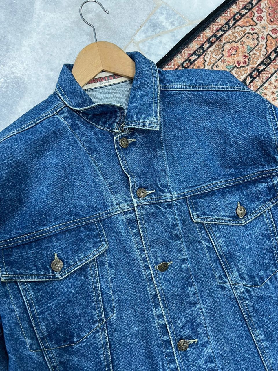 Mickey Mouse × Vintage Vintage 1990’s Mickey Mouse Denim Jacket Size US L / EU 52-54 / 3 - 6 Thumbnail