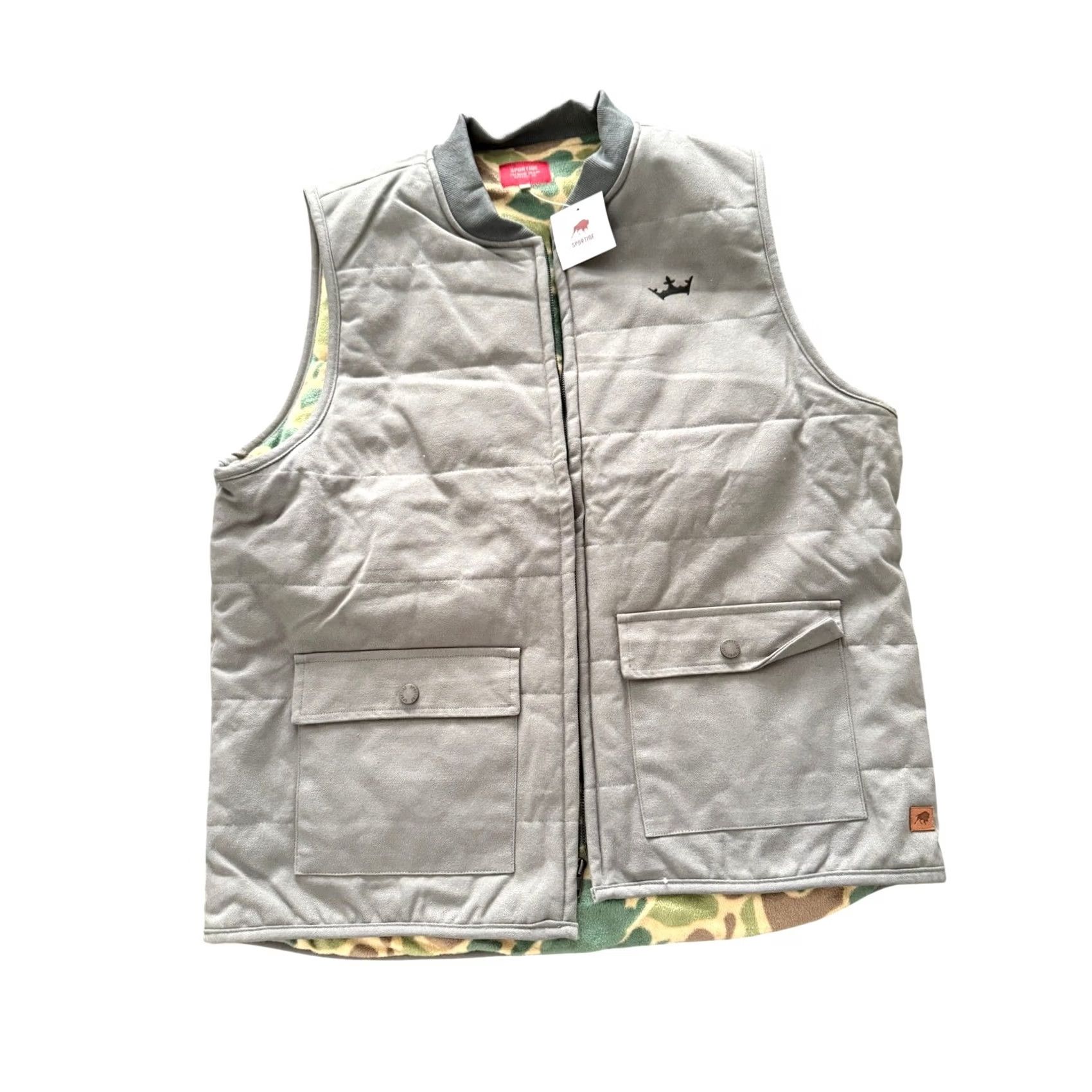 Logo 7 Draft Kings Vest Men's XXL Gray Camo Quilted Full Zip Logo Fantasy Size US XXL / EU 58 / 5 - 2 Thumbnail