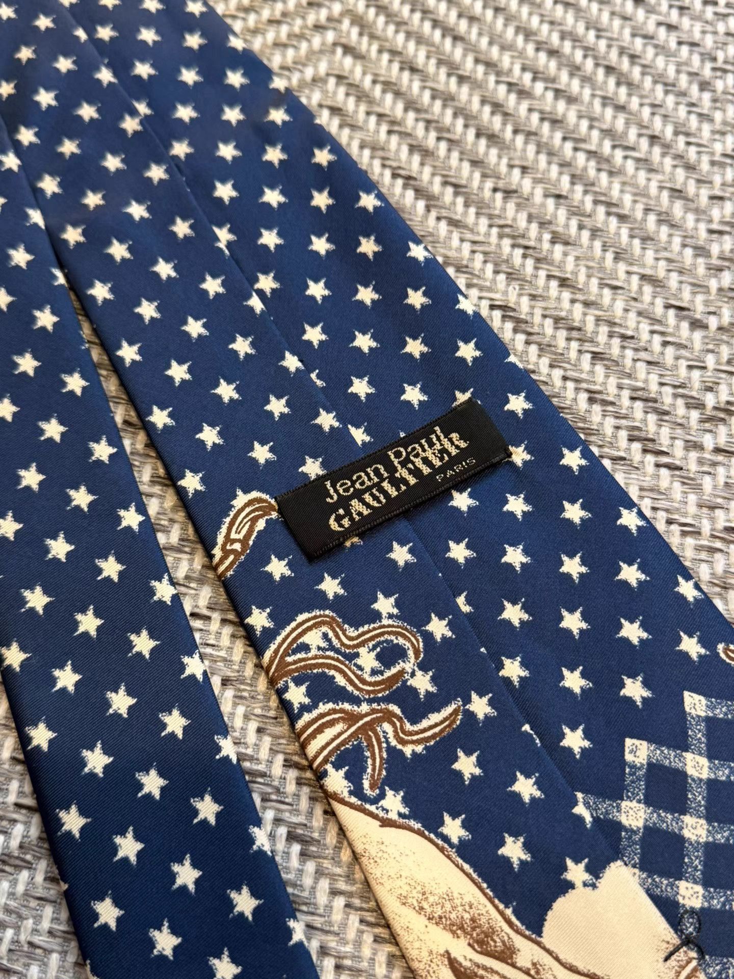 Jean Paul Gaultier Jean Paul Gaultier Plaid & Cowboy Narrative Print Tie K24 Size ONE SIZE - 5 Thumbnail