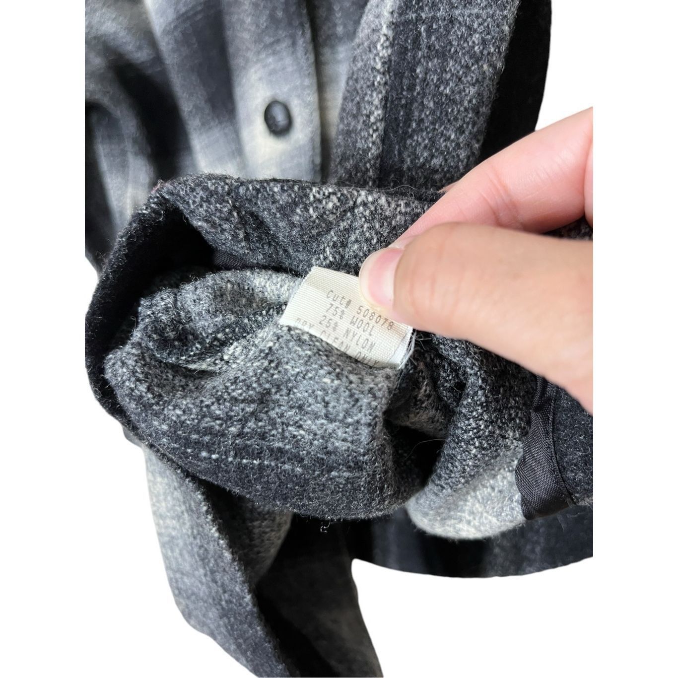 Other Vintage Harris/Wallace Petites Black Plaid Wool Blend Shacke Size XS / US 0-2 / IT 36-38 - 8 Thumbnail