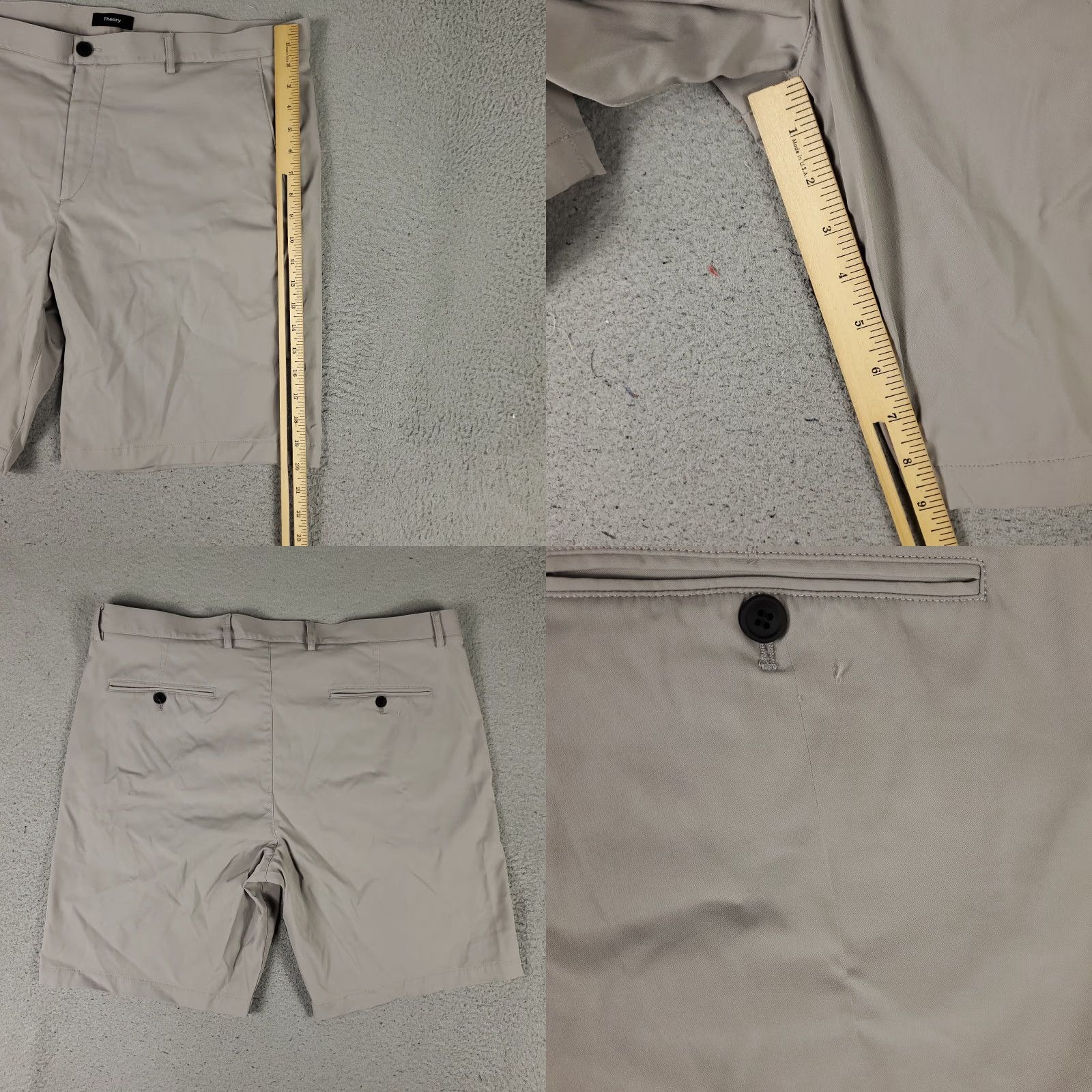 Theory Theory Men Size 40 Chino Flat Front Dri Fit Beanie Beige/Gray Polyester Shorts Casual Short Size US 40 / EU 56 - 8 Thumbnail