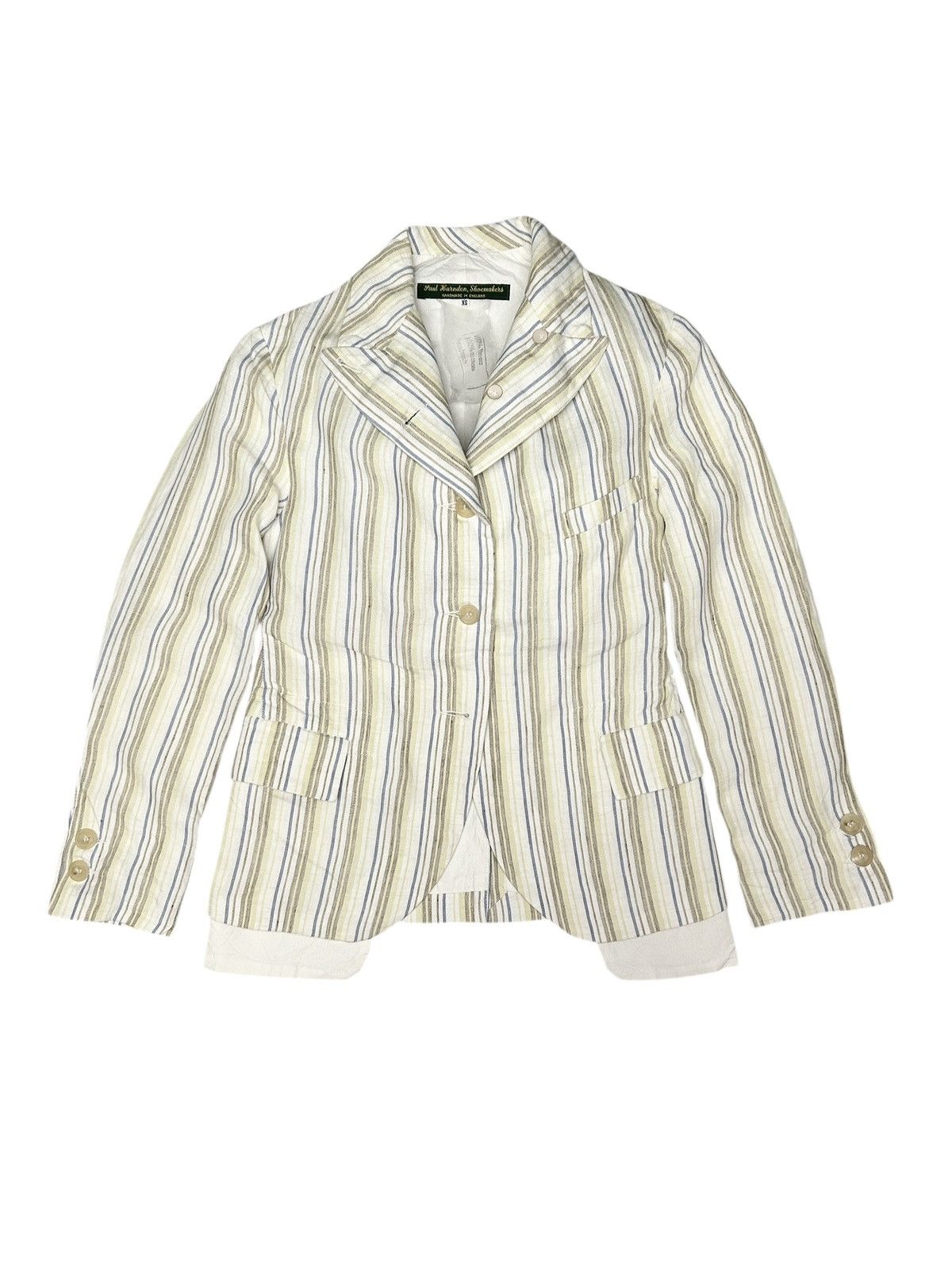 Paul Harnden Shoemakers Extended Pocket Stripe Linen Blazer Size XS / US 0-2 / IT 36-38 - 1 Thumbnail