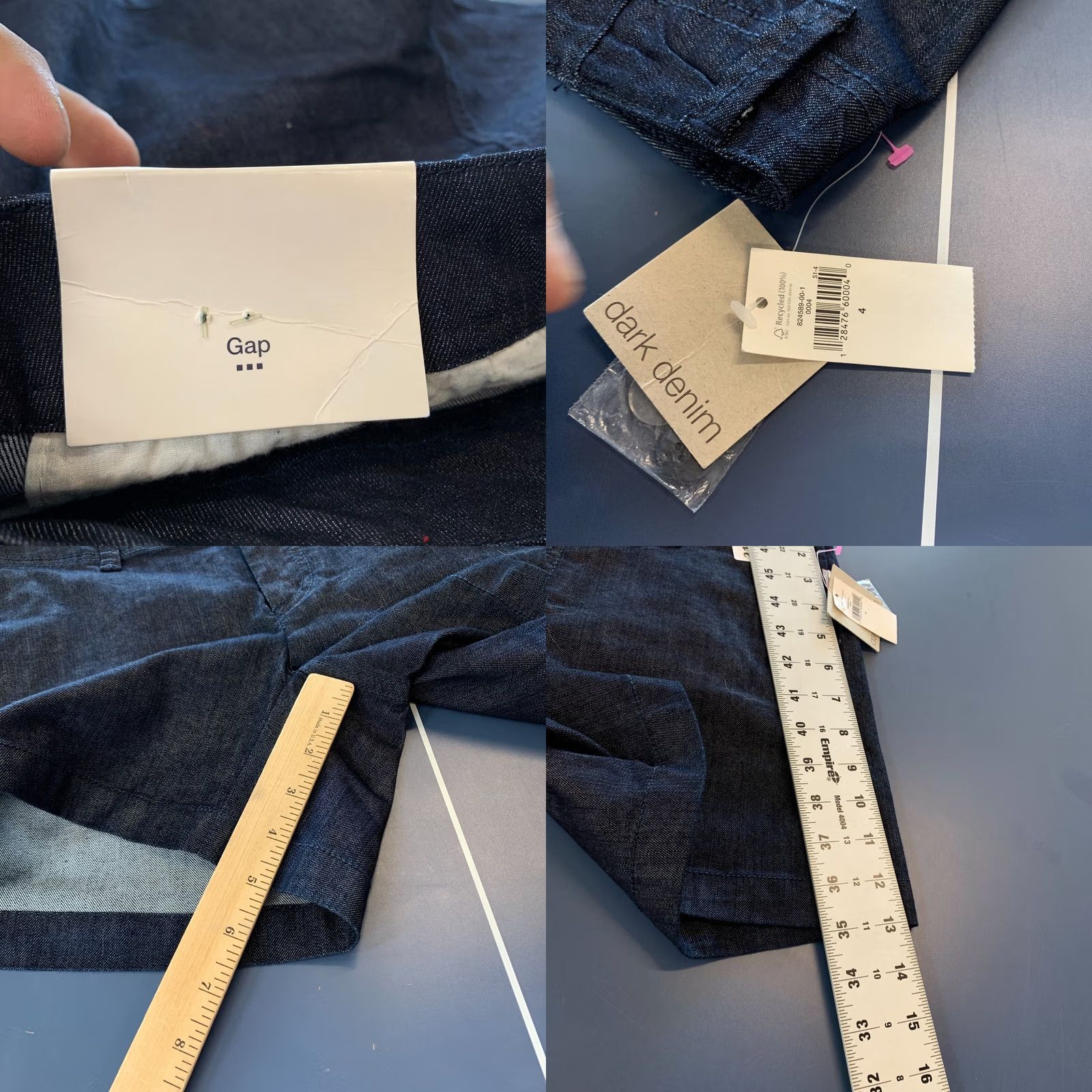 Gap NEW GAP Stretch Bermuda Shorts Womens Size 4 30x5 Khaki Denim Slim Flat Front Beige Stretch Shirt Womens Size 27" / US 4 / IT 40 - 9 Thumbnail