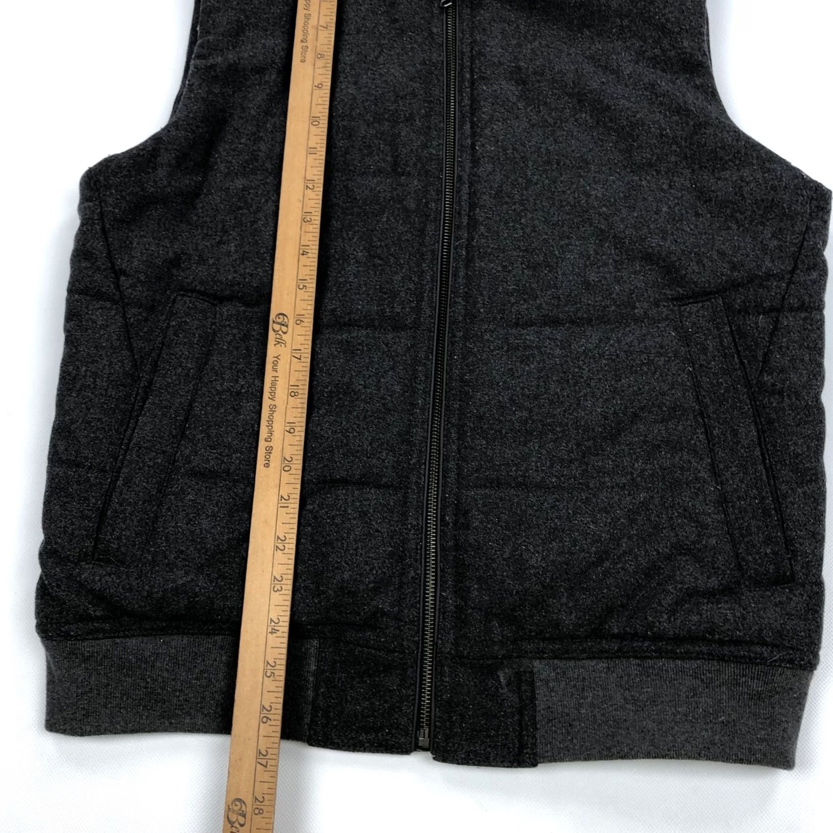 Banana Republic VINTAGE Banana Republic Men's Gray Wool Blend Quilted Puffer Vest Full Zip Size M Size US M / EU 48-50 / 2 - 6 Thumbnail