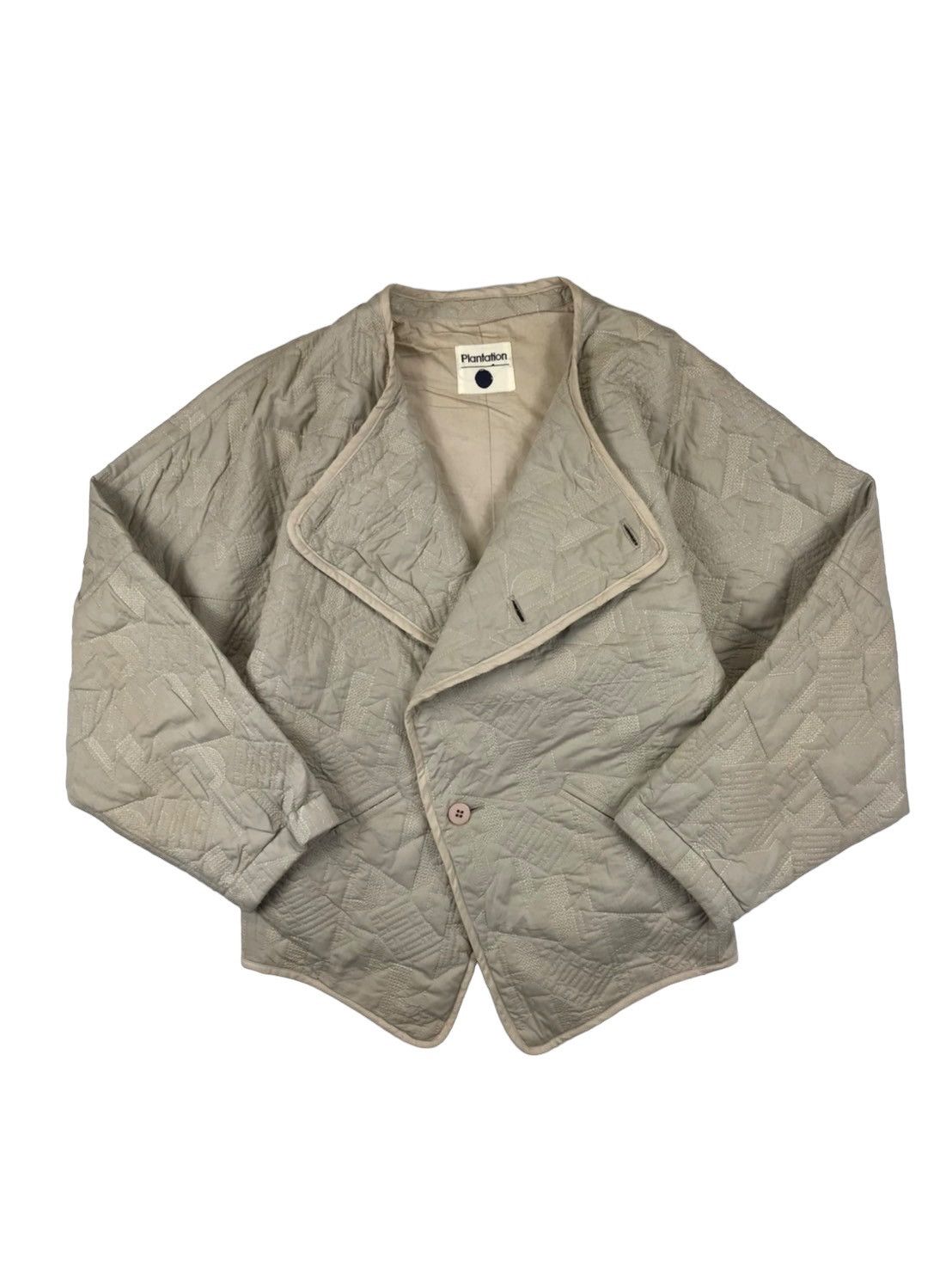 image of Vintage Plantation By Issey Miyake Jacket in Beige, Women's (Size Medium)