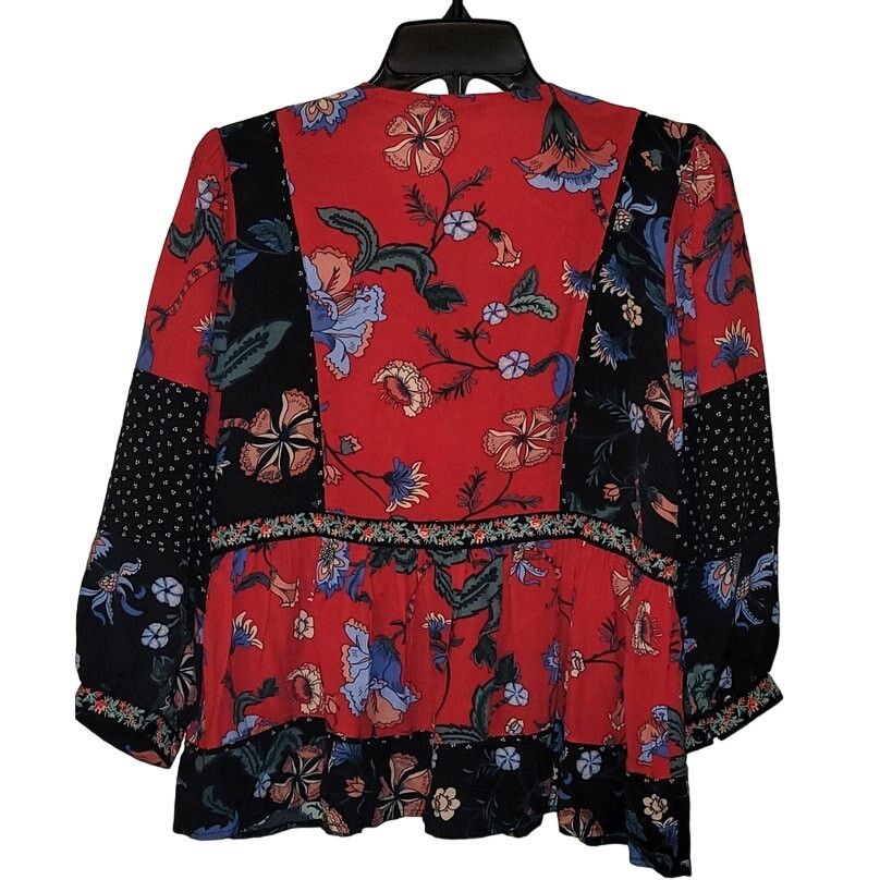 Anthropologie New Anthropologie Naomi Patchwork Peasant Top by Love Sam Size S / US 4 / IT 40 - 5 Thumbnail
