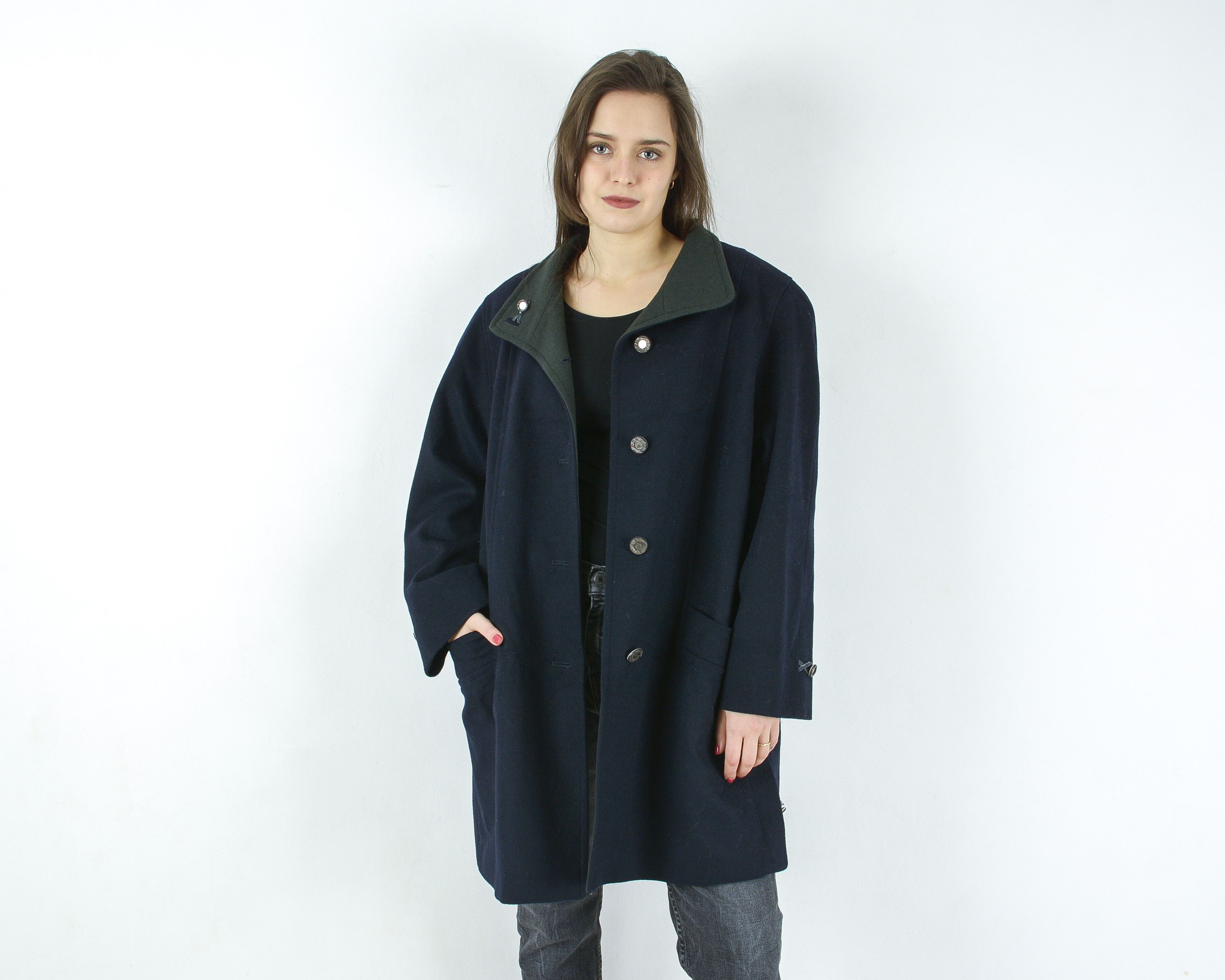 Other × Vintage Markert Aquila Alpacca Loden Wool Coat Button Up Jacket Size L / US 10 / IT 46 - 2 Thumbnail