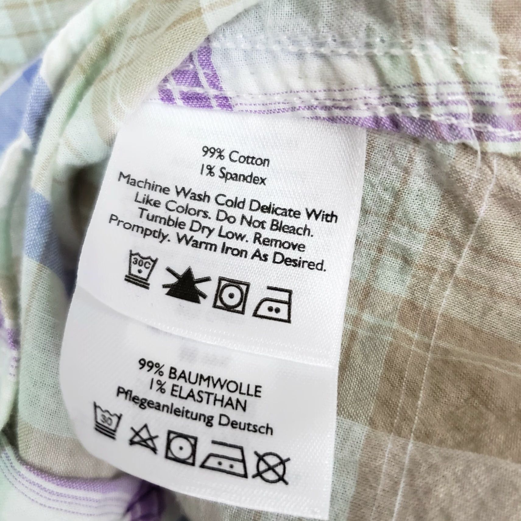 Eddie Bauer Eddie Bauer Button Front Shirt XS Womens Plaid Cotton Blend Green Purple Shaped Fit Short Sleeve Collared Button-Up Vintage No Size XS / US 0-2 / IT 36-38 - 6 Thumbnail