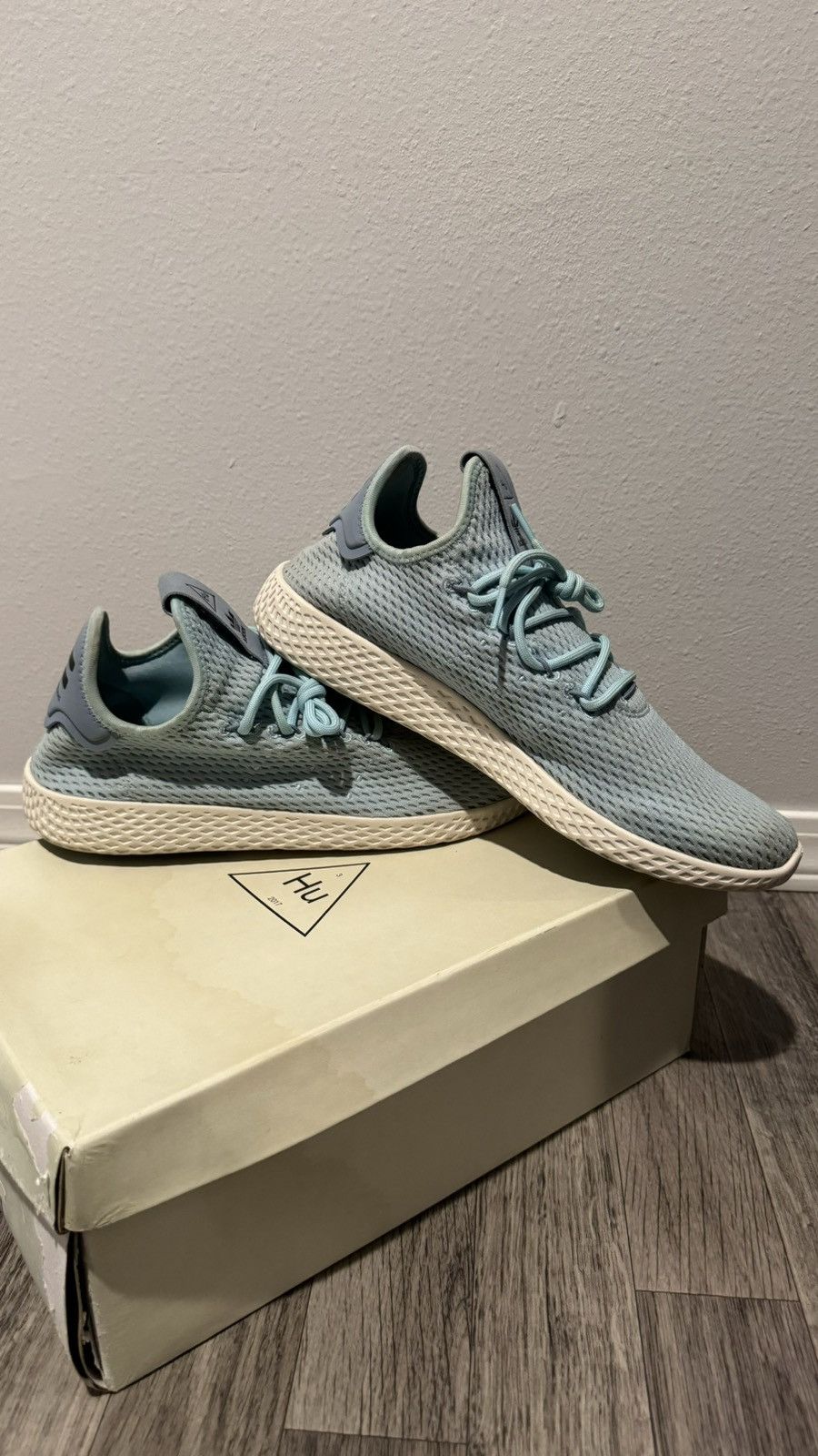 Adidas Icy Blue Human Race Tennis Size US 10 / EU 43 - 1 Thumbnail