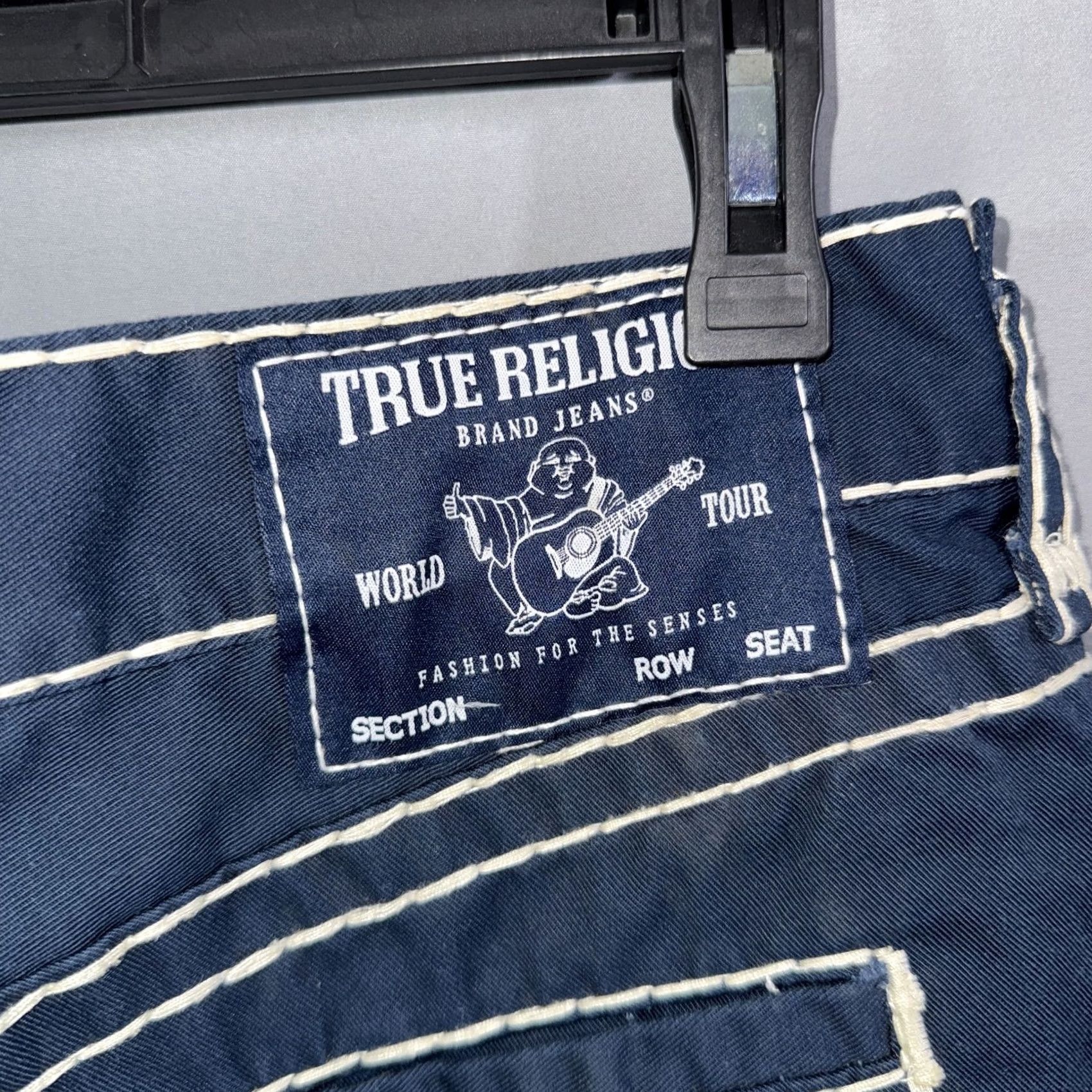 True Religion VINTAGE True Religion Jeans Mens 30 Blue Bobby Relaxed Baggy Contrast Stitch Streetwear Mens 30 Blue Bobby Relaxed Baggy Denim Jeans Size US 30 / EU 46 - 5 Thumbnail