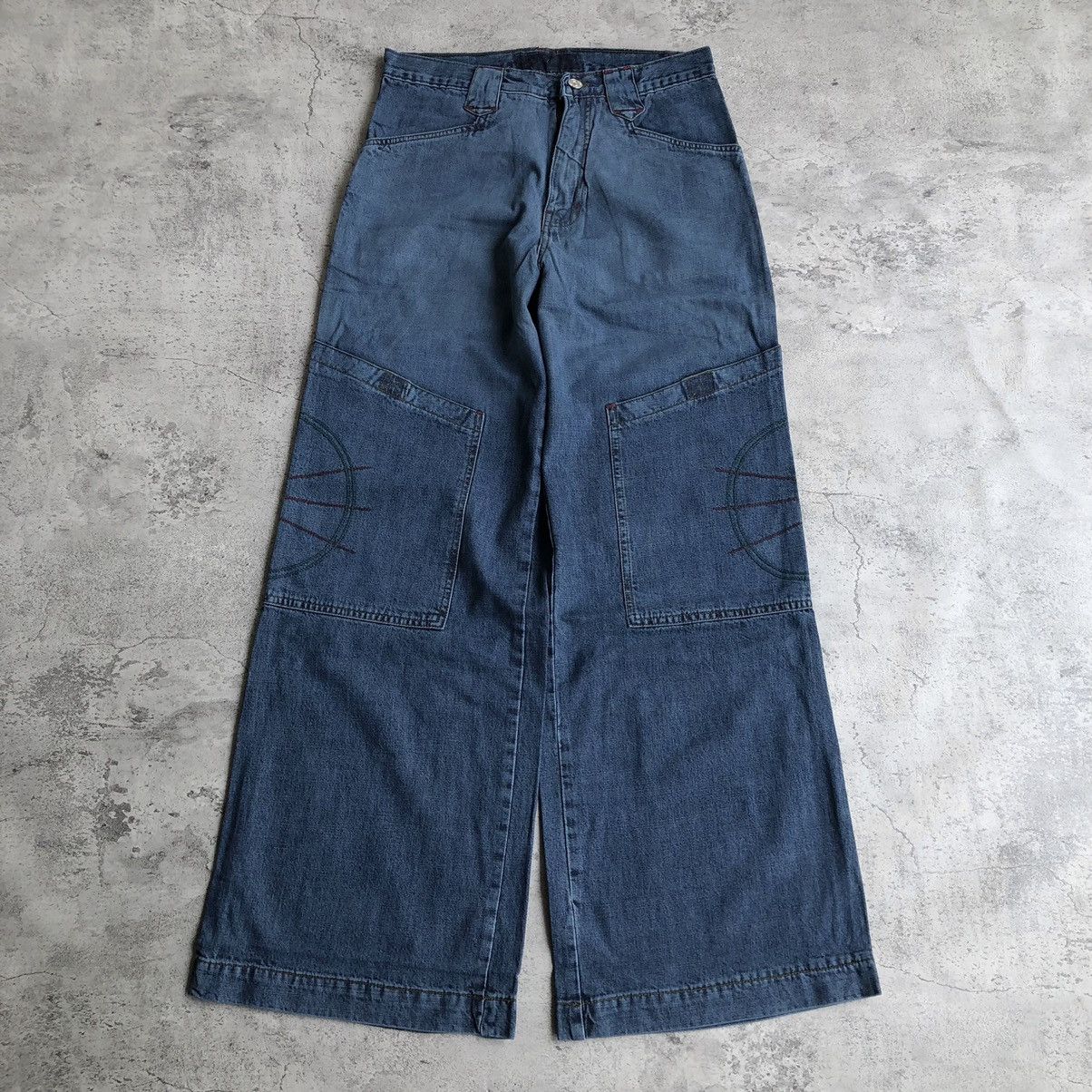 Vintage Y2K JEANS RED STRIPE DENIM PANTS LIKE JNCO JEANS | Grailed