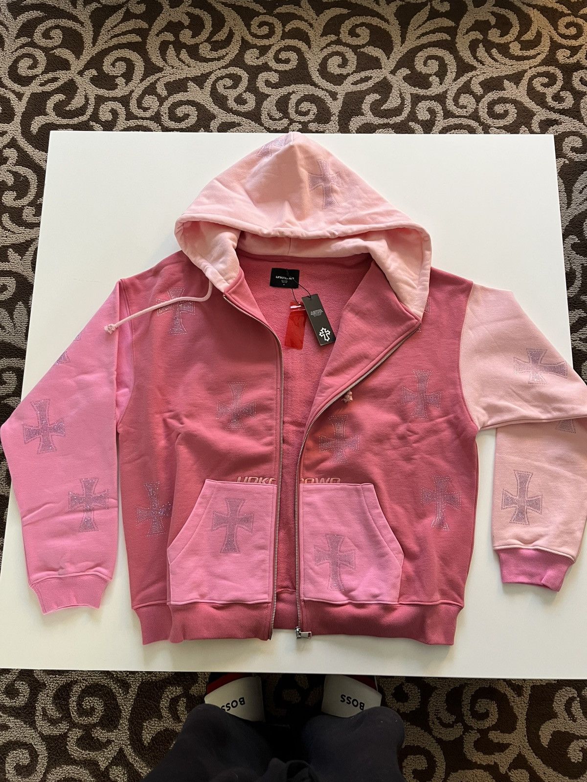 Unknown London Pink Rhinestone Hoodie Size US XL / EU 56 / 4 - 6 Thumbnail