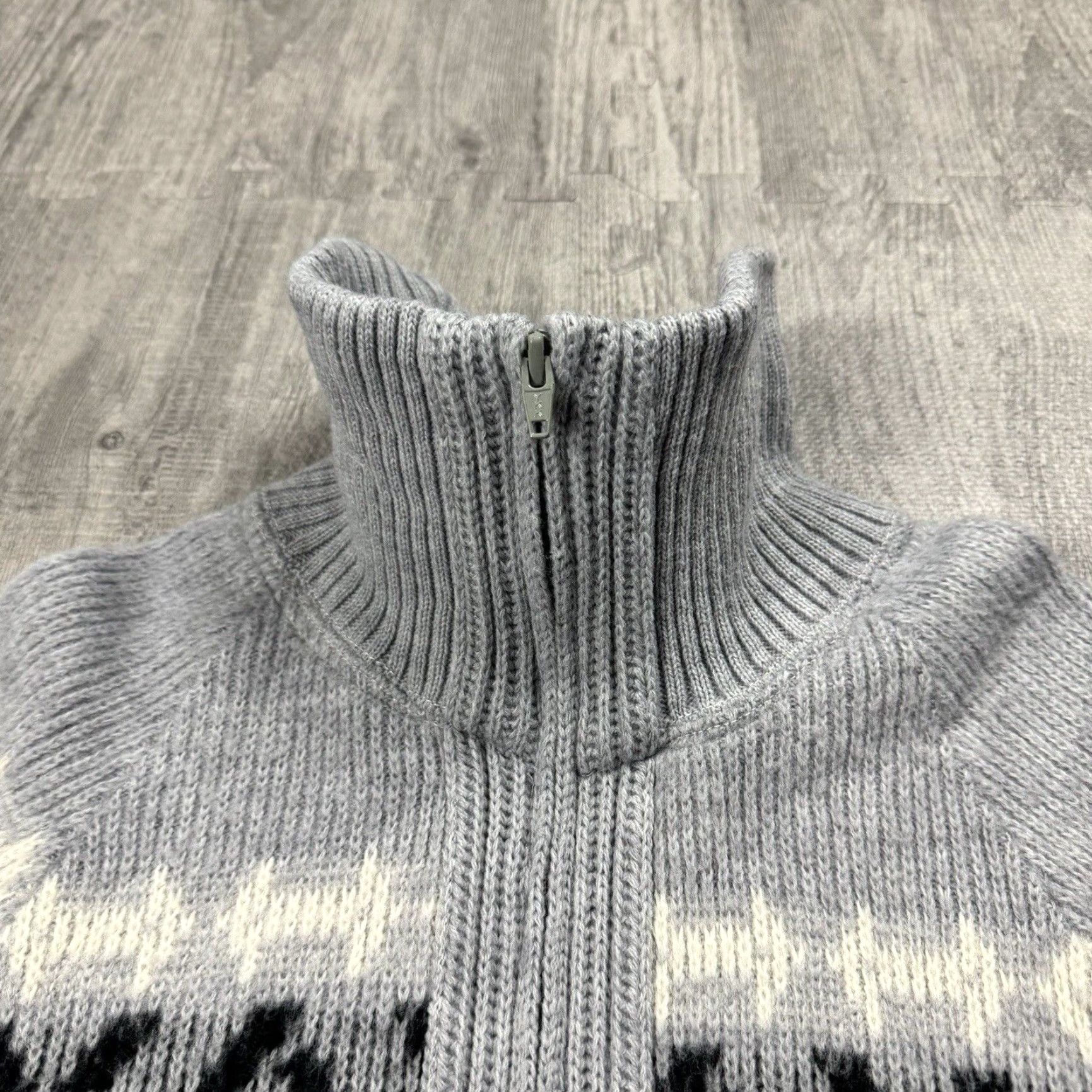 London Fog VINTAGE LONDON FOG FAIR ISLE FULL ZIP CARDIGAN SWEATER GREY SMALL MENS USA Size US S / EU 44-46 / 1 - 7 Thumbnail