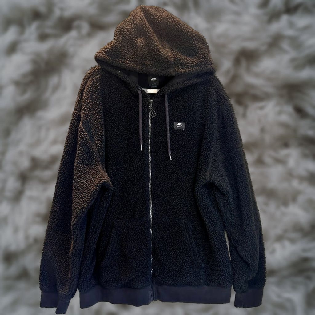 Vans VANS Hoodie Mens XL Black Full Zip Hooded Pockets Regular Fit Street Style Winter Spring Fall B Size US XL / EU 56 / 4 - 1 Thumbnail