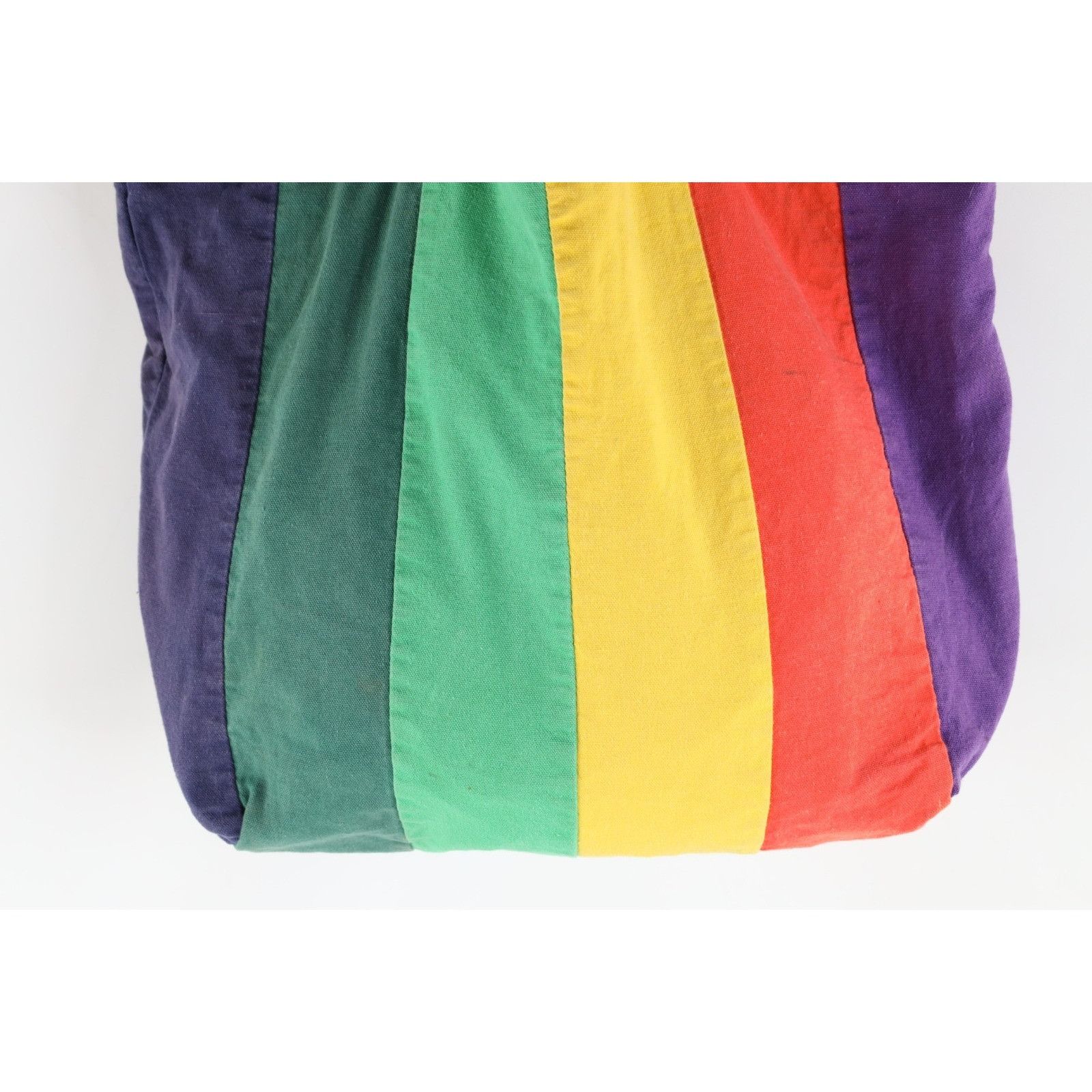 Vintage Vintage 90s Streetwear Rainbow Striped Lined Canvas Tote Bag Size ONE SIZE - 4 Thumbnail