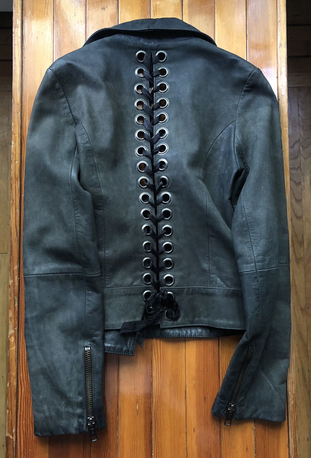 Other Very Rare Heavy Duty Lace Up Motorcycle Jacket Size M / US 6-8 / IT 42-44 - 3 Thumbnail