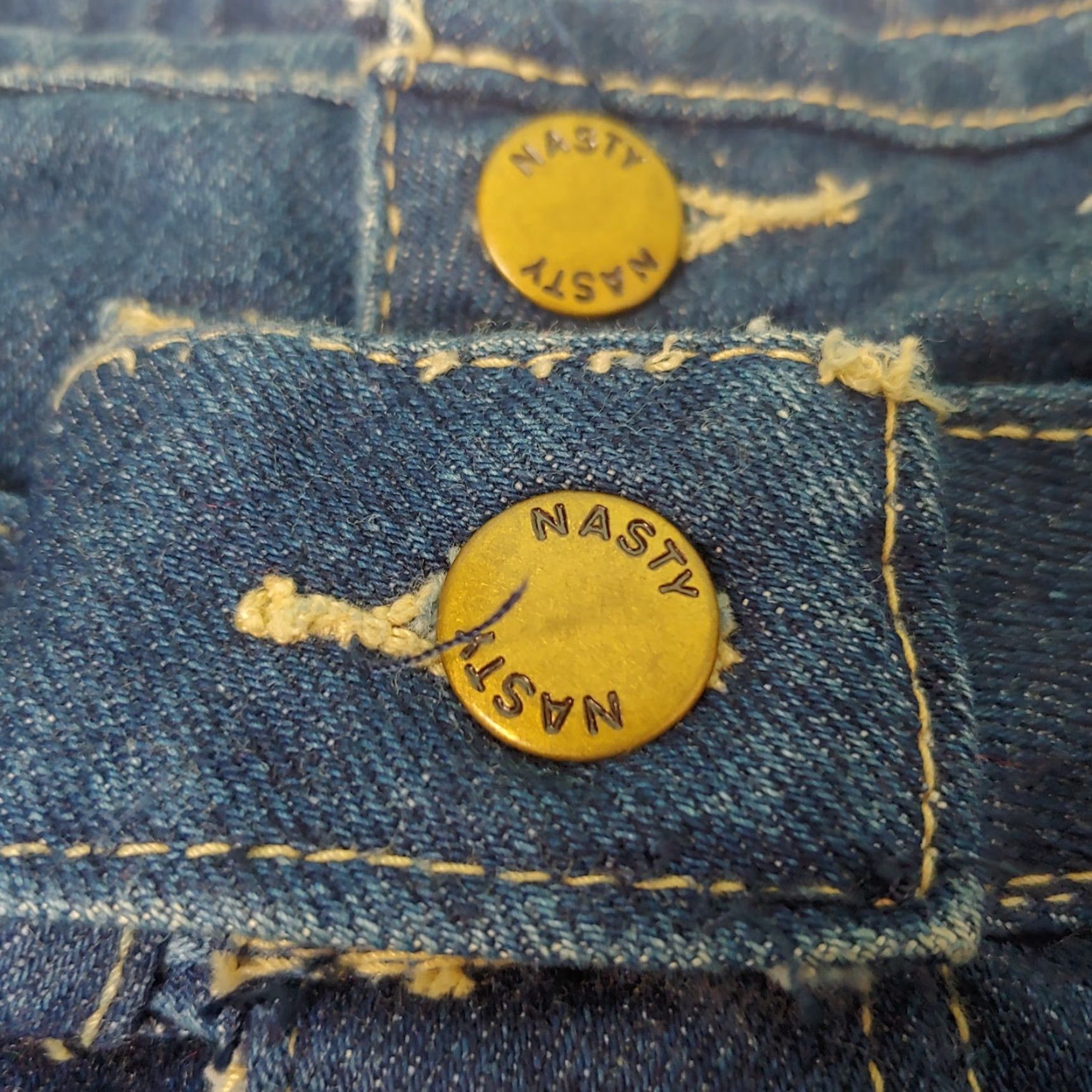 Vintage VINTAGE 90s Nasty Jeans Denim Skirt Midi Blue Mid Rise Size 34 Regular Women's Belt Loops Pockets Pleats Slit Back Read Size 24" / US 00 / IT 34 - 8 Thumbnail