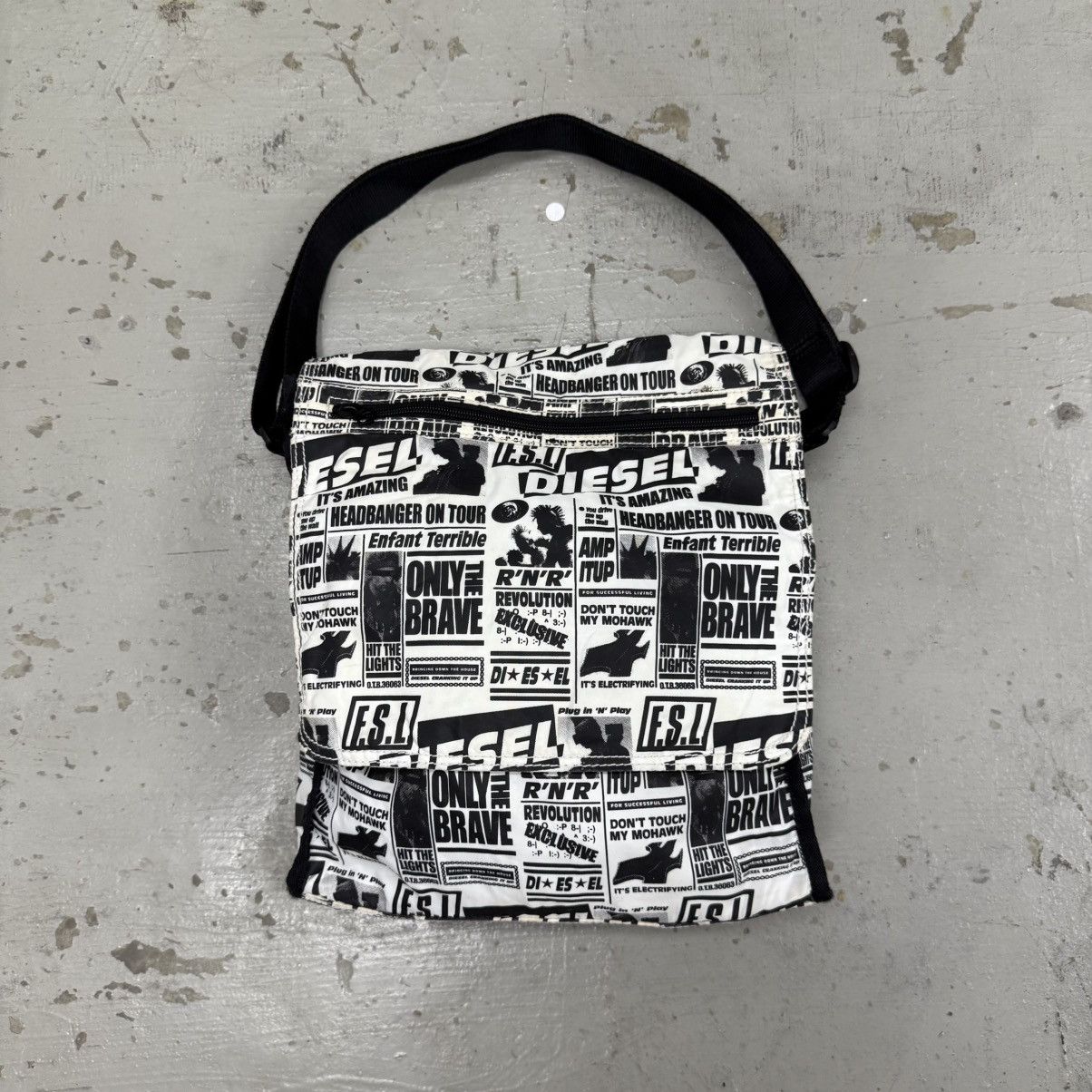 Avant Garde x Diesel Punk Newspaper Design Messenger Bag, Men's