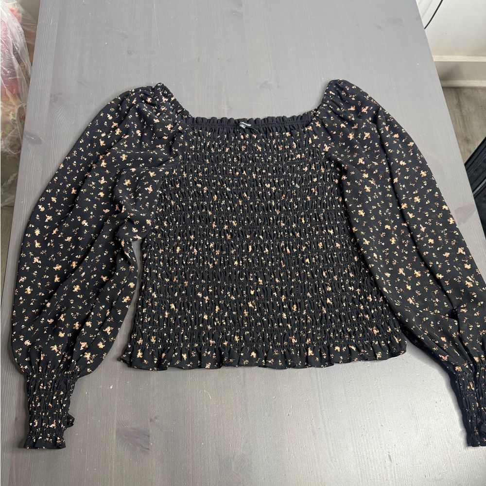 Madewell Madewell Georgette Lucie Bubble-Sleeve Smocked Top in Stem Size M / US 6-8 / IT 42-44 - 3 Thumbnail