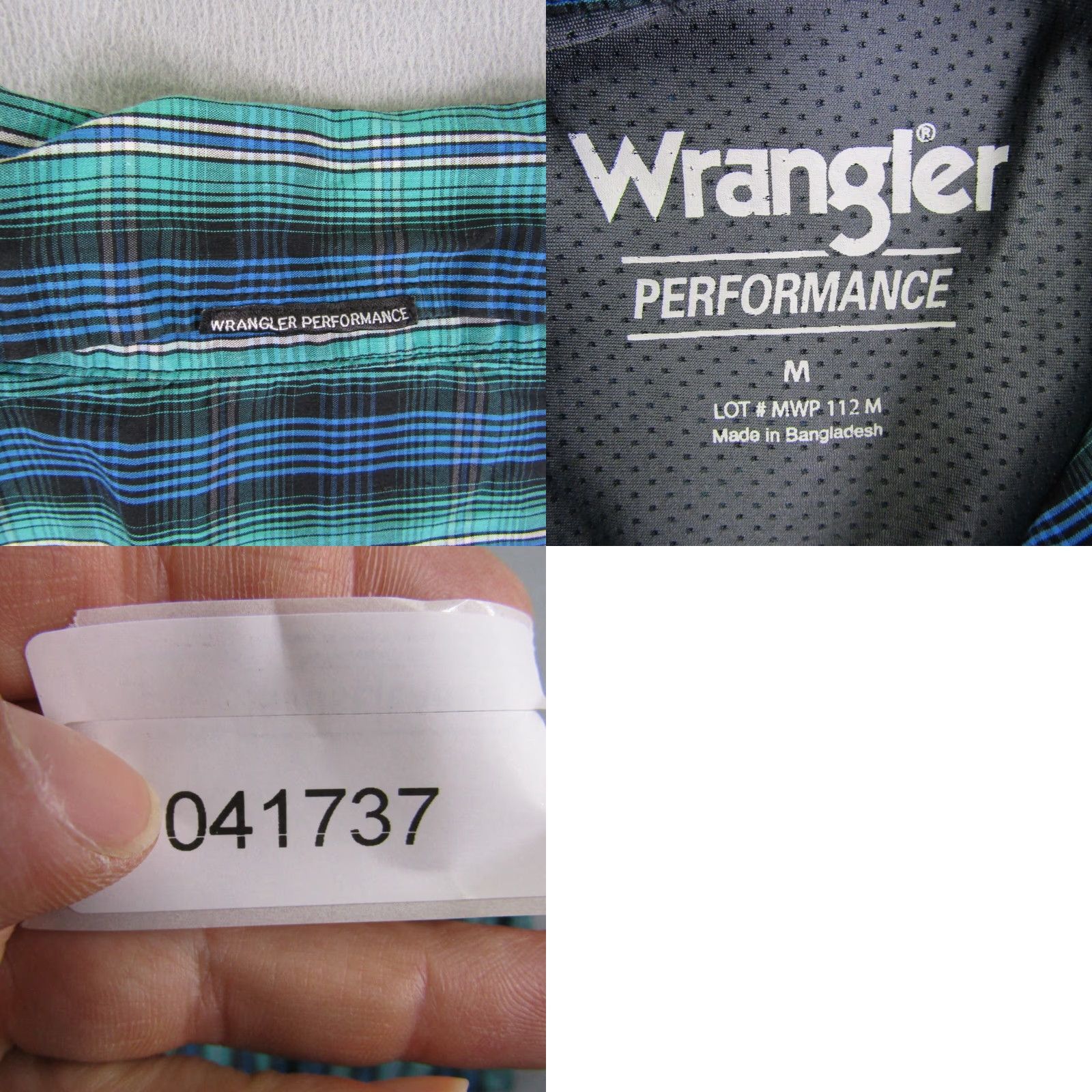 Wrangler VINTAGE Wrangler Men's Shirt Medium Blue Green Plaid Western Cowgirl Cowboy 90s Button Up Size US M / EU 48-50 / 2 - 8 Thumbnail