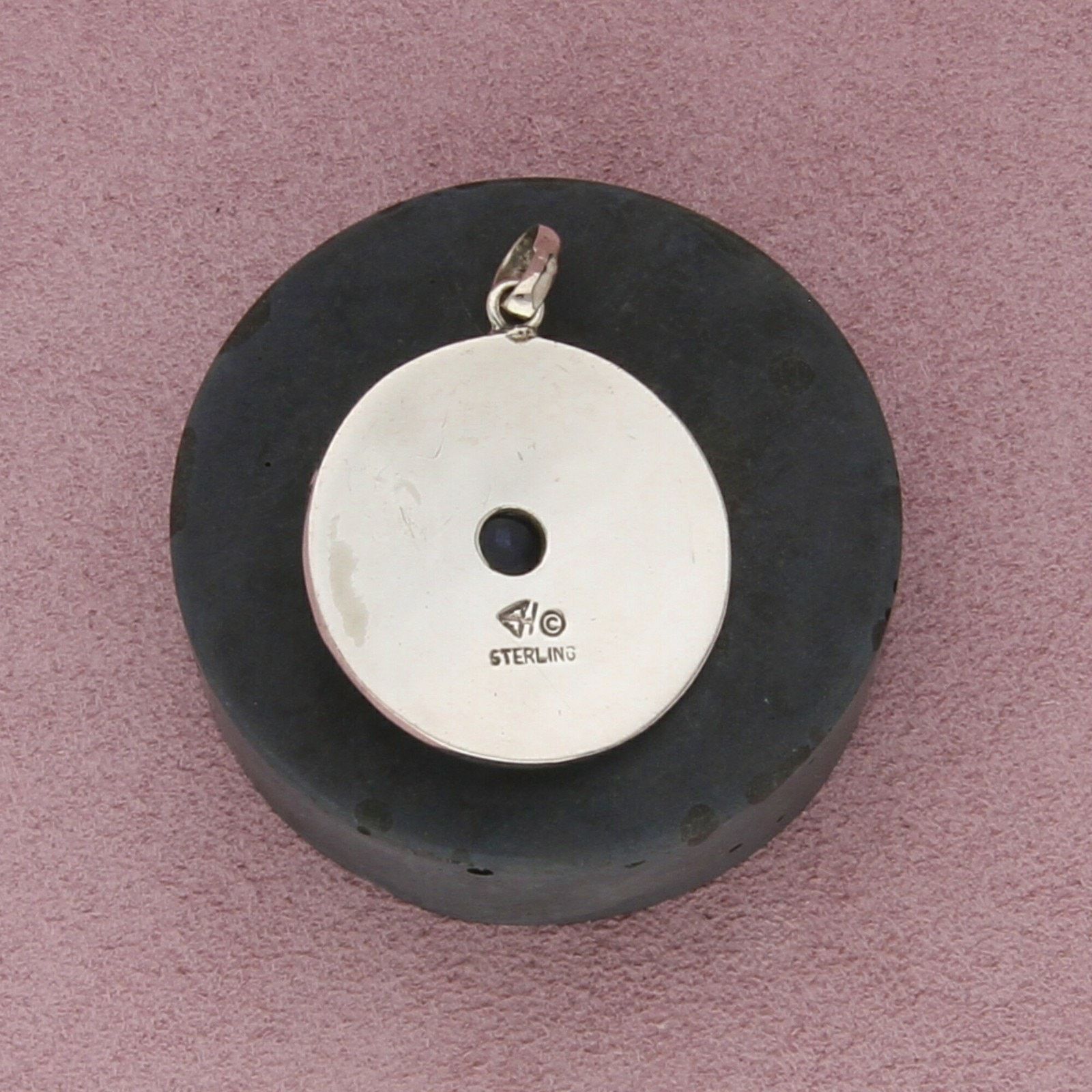 Sterling Silver sterling silver vintage amethyst disc pendant Size ONE SIZE - 2 Thumbnail