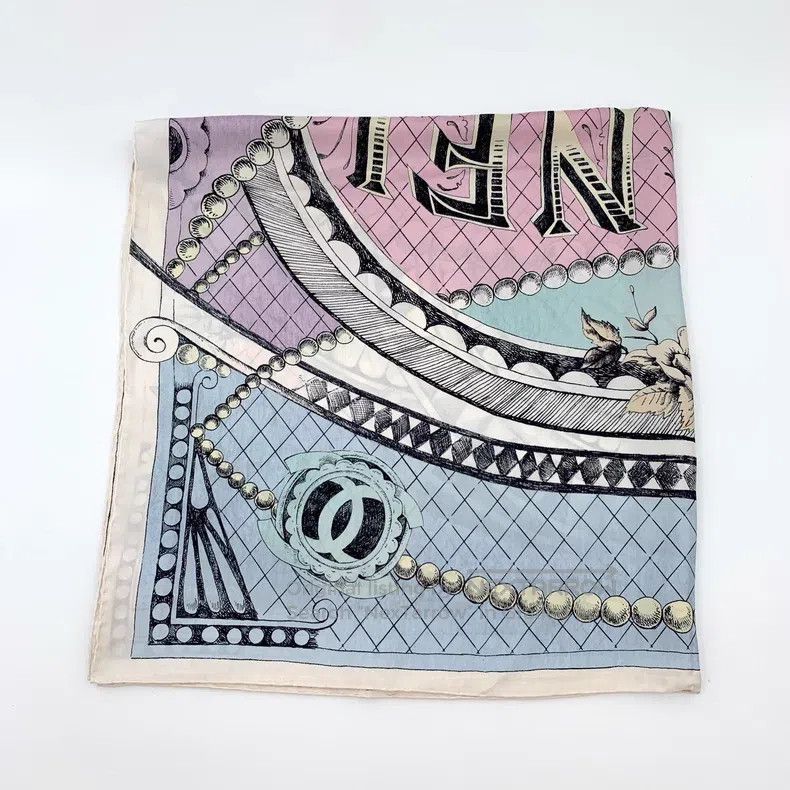 Chanel Chanel Colourful logo letter floral printed mulberry silk Size ONE SIZE - 5 Thumbnail