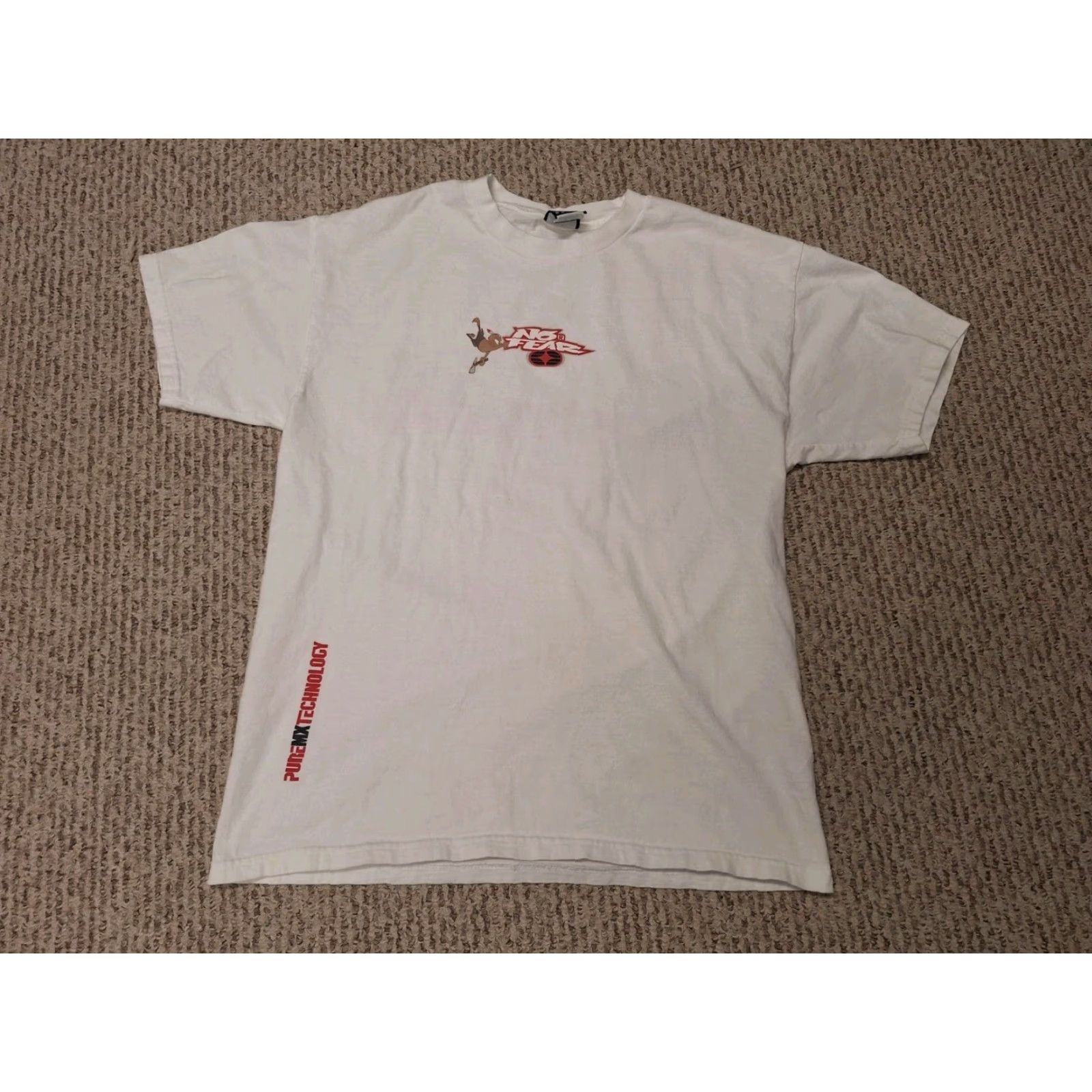 No Fear VINTAGE No Fear Travis Pastrana Freestyle Motocross Shirt L White 90s 00s Motocross Logo Mens Shirt Size US L / EU 52-54 / 3 - 2 Thumbnail