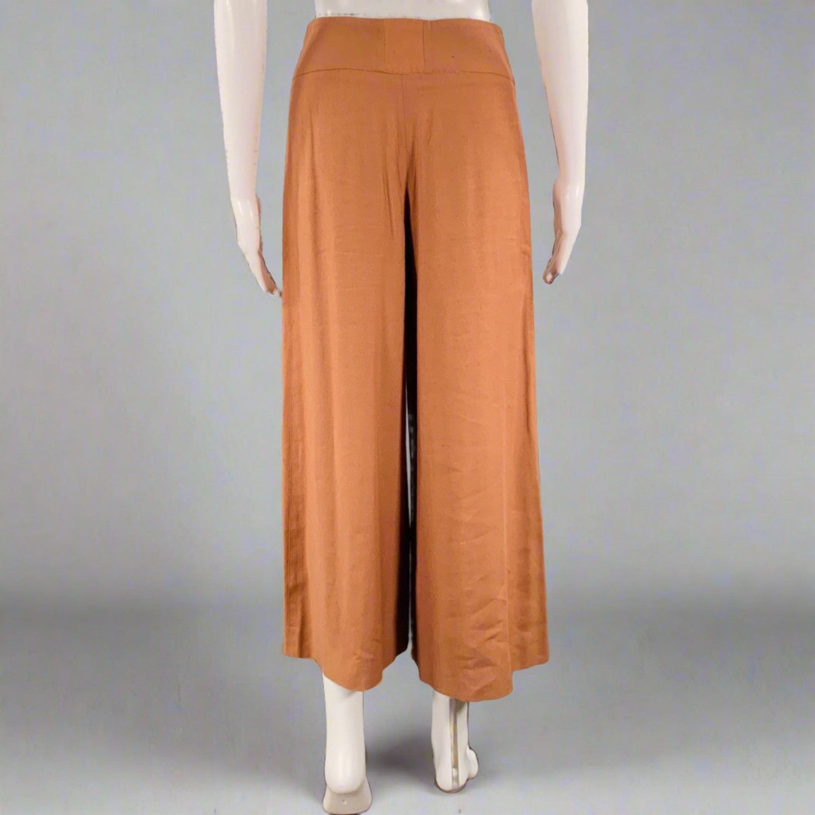 Claude Montana 4 Brown Linen Blend Pleated Flat Front Pants Suit Size S / US 4 / IT 40 - 5 Thumbnail