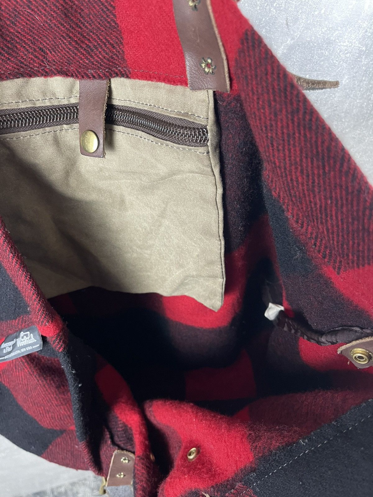 Vintage × Woolrich Woolen Mills Woolrich x Abercrombie & Fitch Buffalo Plaid Wool Tote Bag Size ONE SIZE - 11 Thumbnail