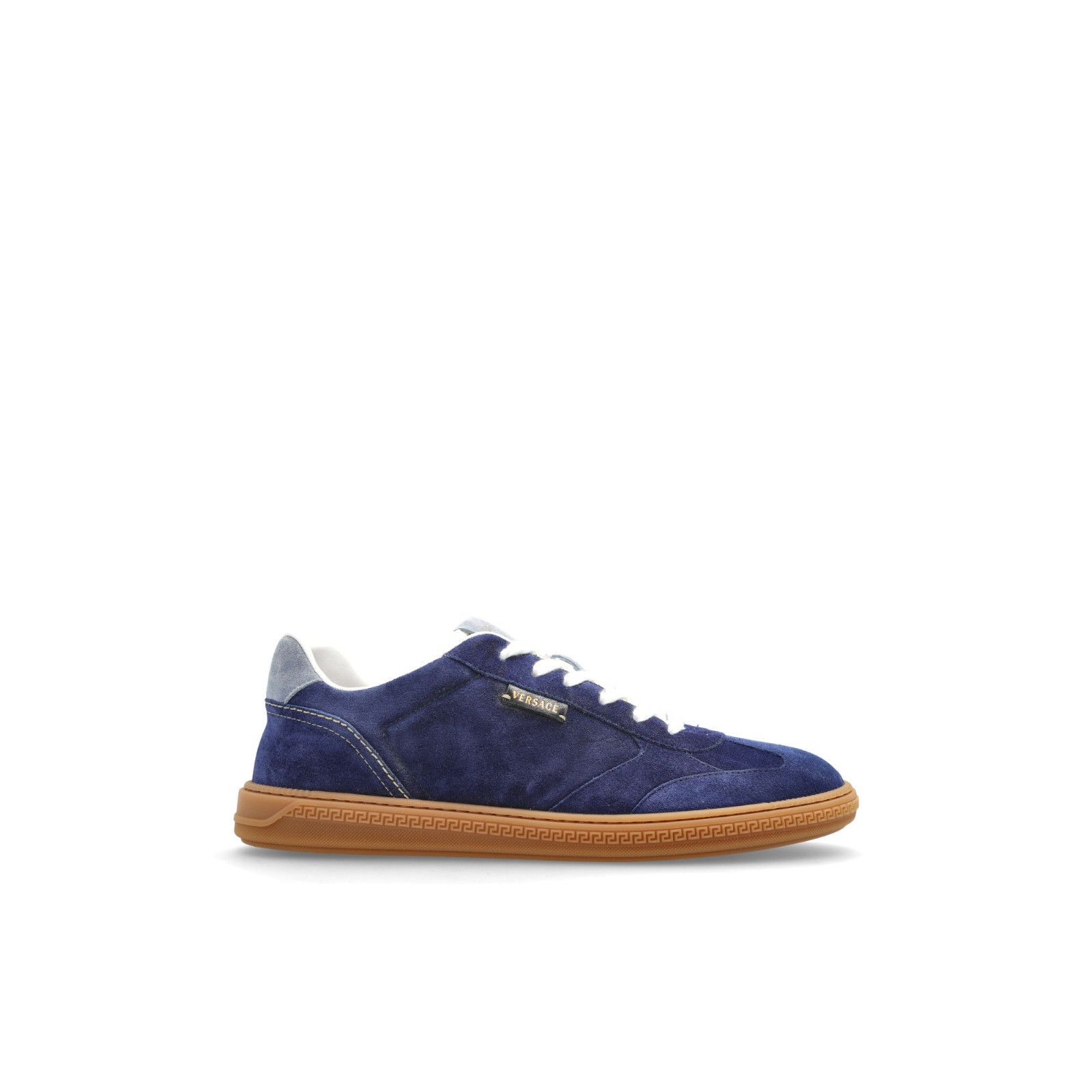 Versace VERSACE Greca Navy Blue Suede Sneakers New And Authentic (Me Size US 10.5 / EU 43-44 - 1 Thumbnail