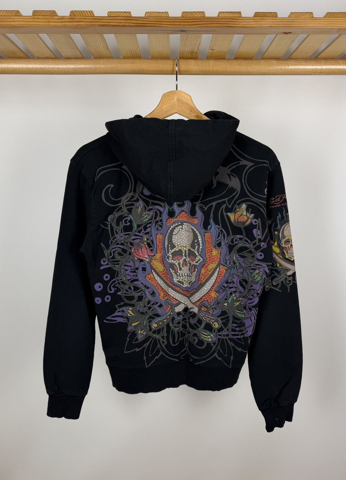 Ed Hardy Ed Hardy by Christian Audigier Women Zip Hoodie Big Logo Size S / US 4 / IT 40 - 1 Thumbnail