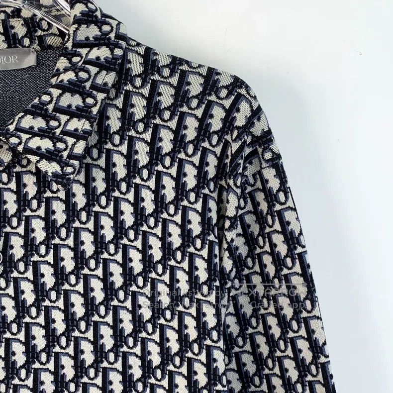 Dior Dior Blue logo jacquard full print cotton lapel single-bre Size US M / EU 48-50 / 2 - 3 Thumbnail