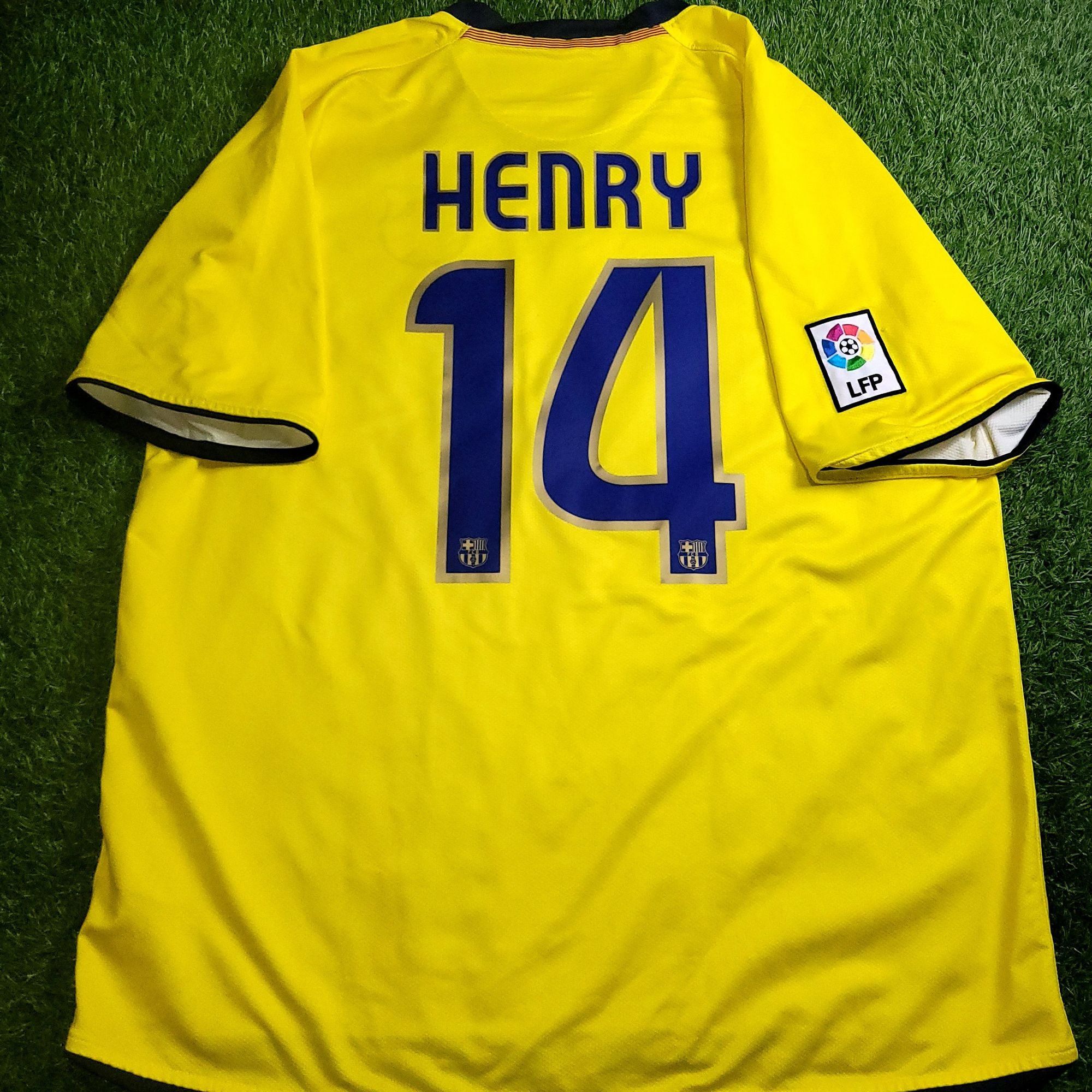 Nike Henry Barcelona TREBLE SEASON 2008 2009 Away Soccer Jersey Size US XL / EU 56 / 4 - 1 Thumbnail