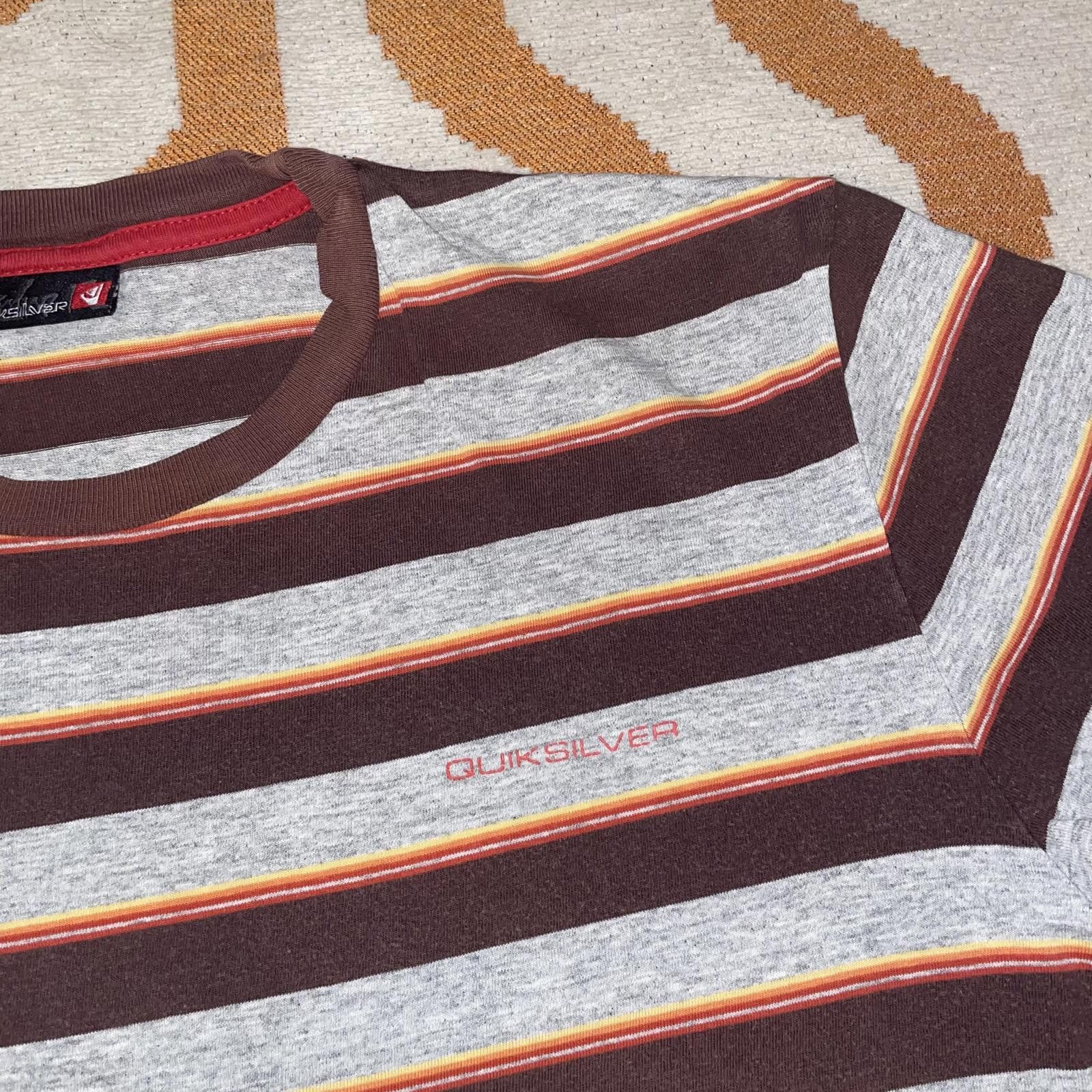 Quiksilver Quiksilver 00s Striped Print T-Shirt L Size US L / EU 52-54 / 3 - 3 Thumbnail