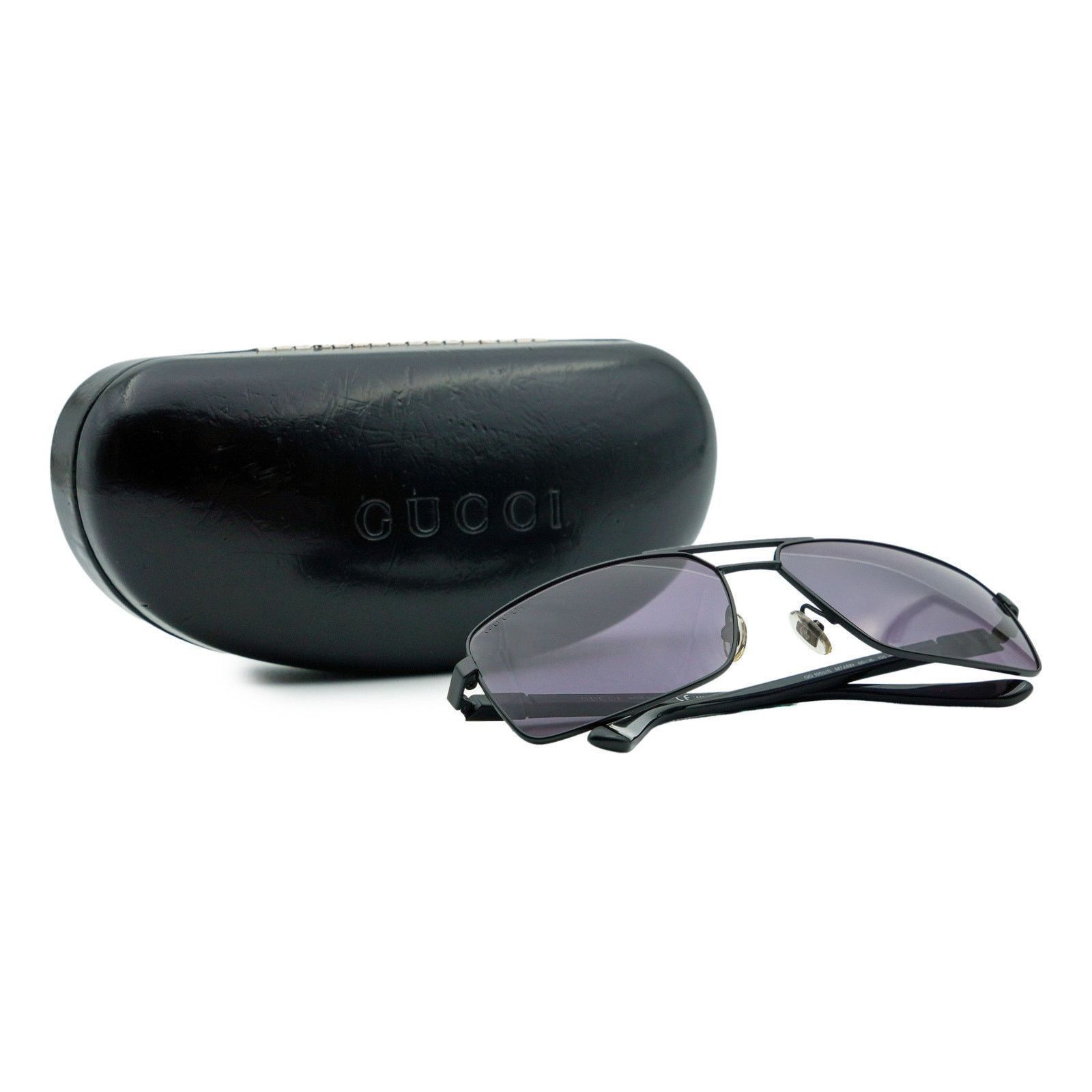 Gucci Vintage Gucci GG 1950 Black Logo Rectangular Sunglasses Size ONE SIZE - 9 Thumbnail
