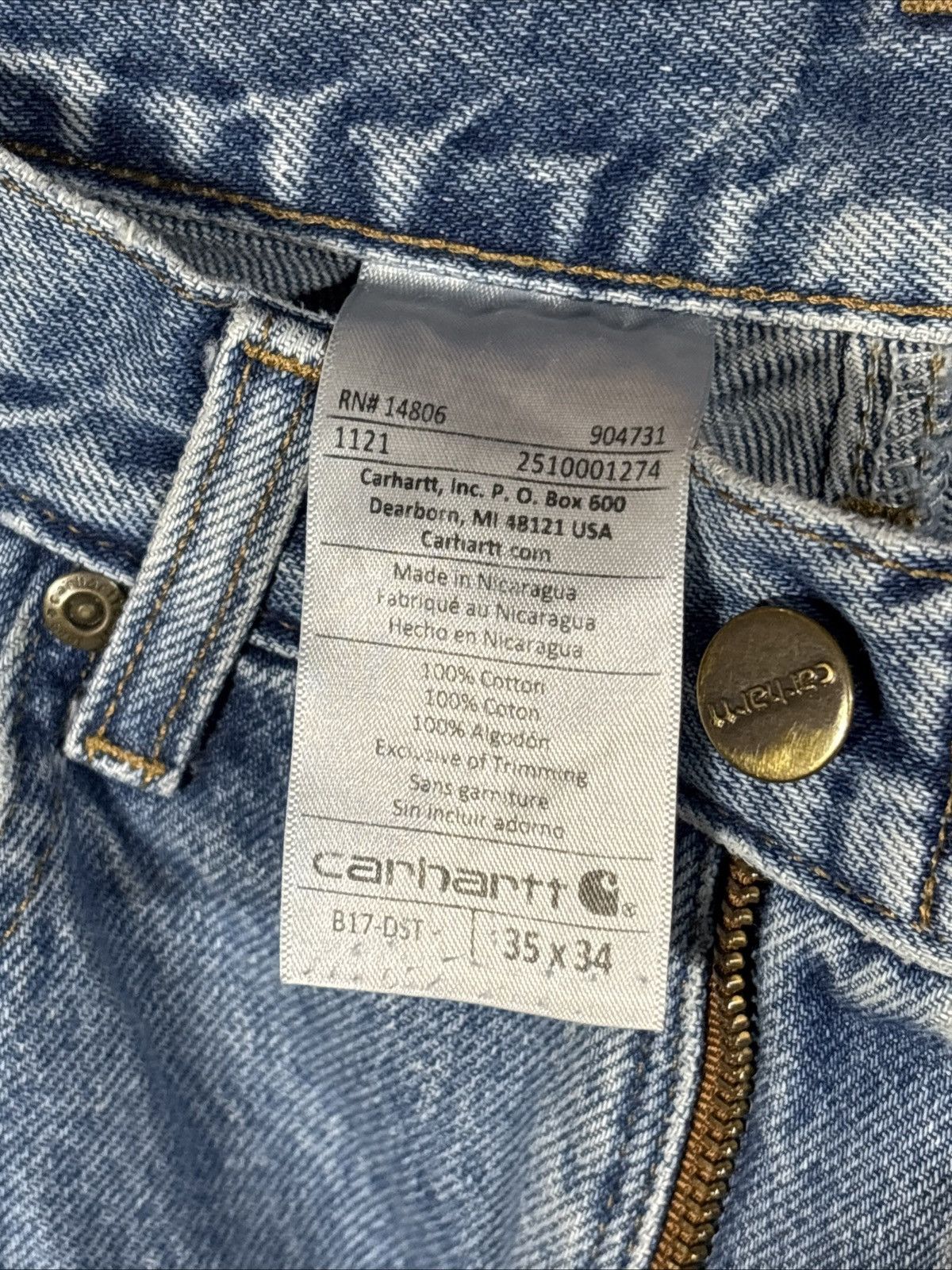 Carhartt Carhartt Jeans B17 DST Workwear Relaxed 35x34, Real 34x33.5 Size US 34 / EU 50 - 9 Thumbnail