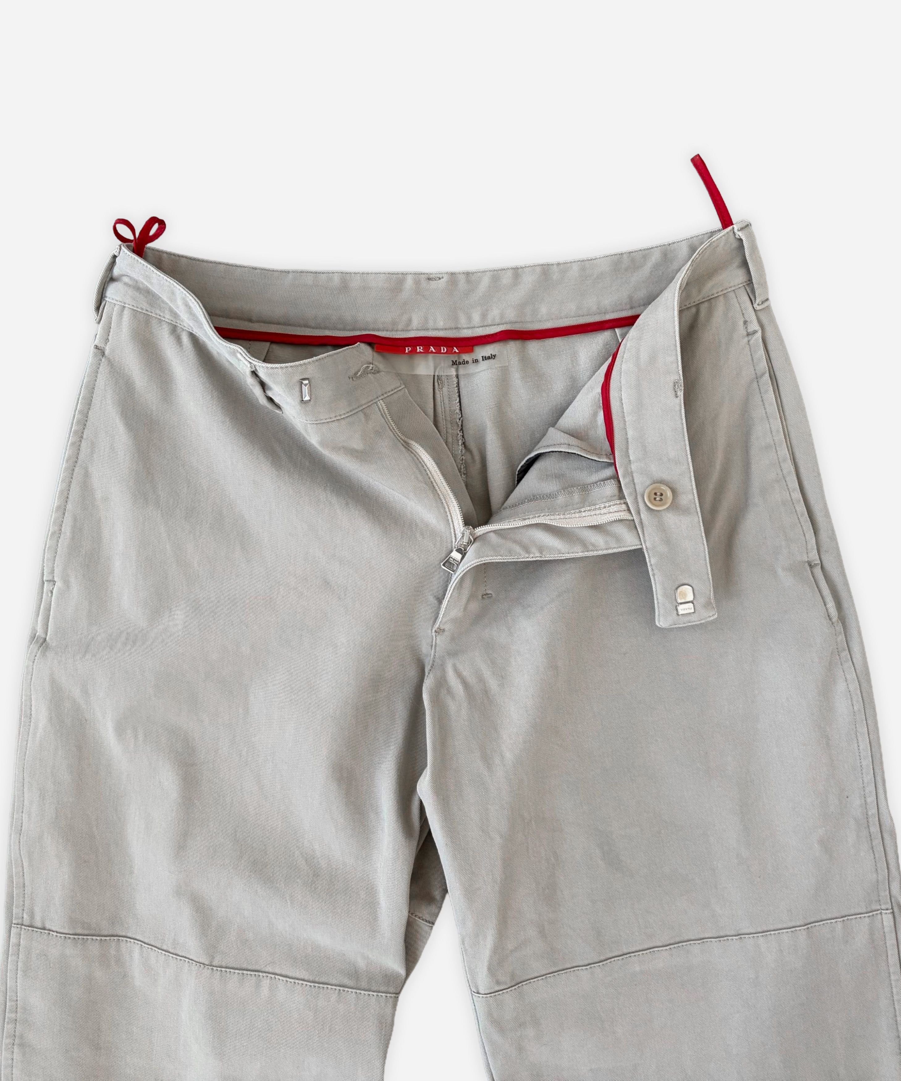 Prada 🔴 PRADA Pants Beige Sport Red Tab 2000s Pockets Cotton 48 Size US 32 / EU 48 - 5 Thumbnail