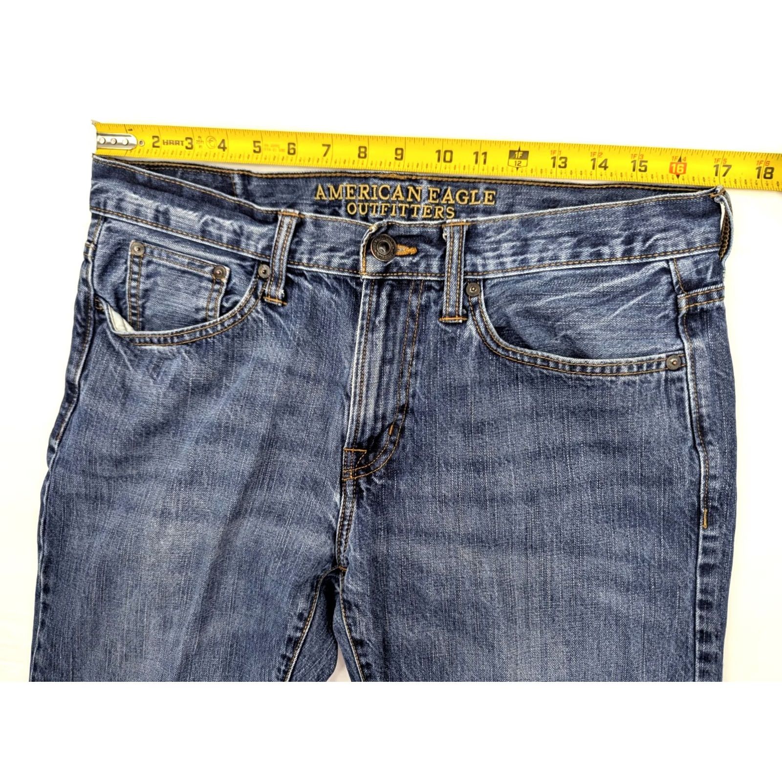 American Eagle Outfitters American Eagle Outfitters Jeans Men 34x30 Straight Leg Blue Denim 5-Pocket Stretch Regular Waist Vintage: No Size US 34 / EU 50 - 5 Thumbnail